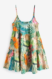 Tropical Mini Tiered Summer Cotton Dress - Image 2 of 3