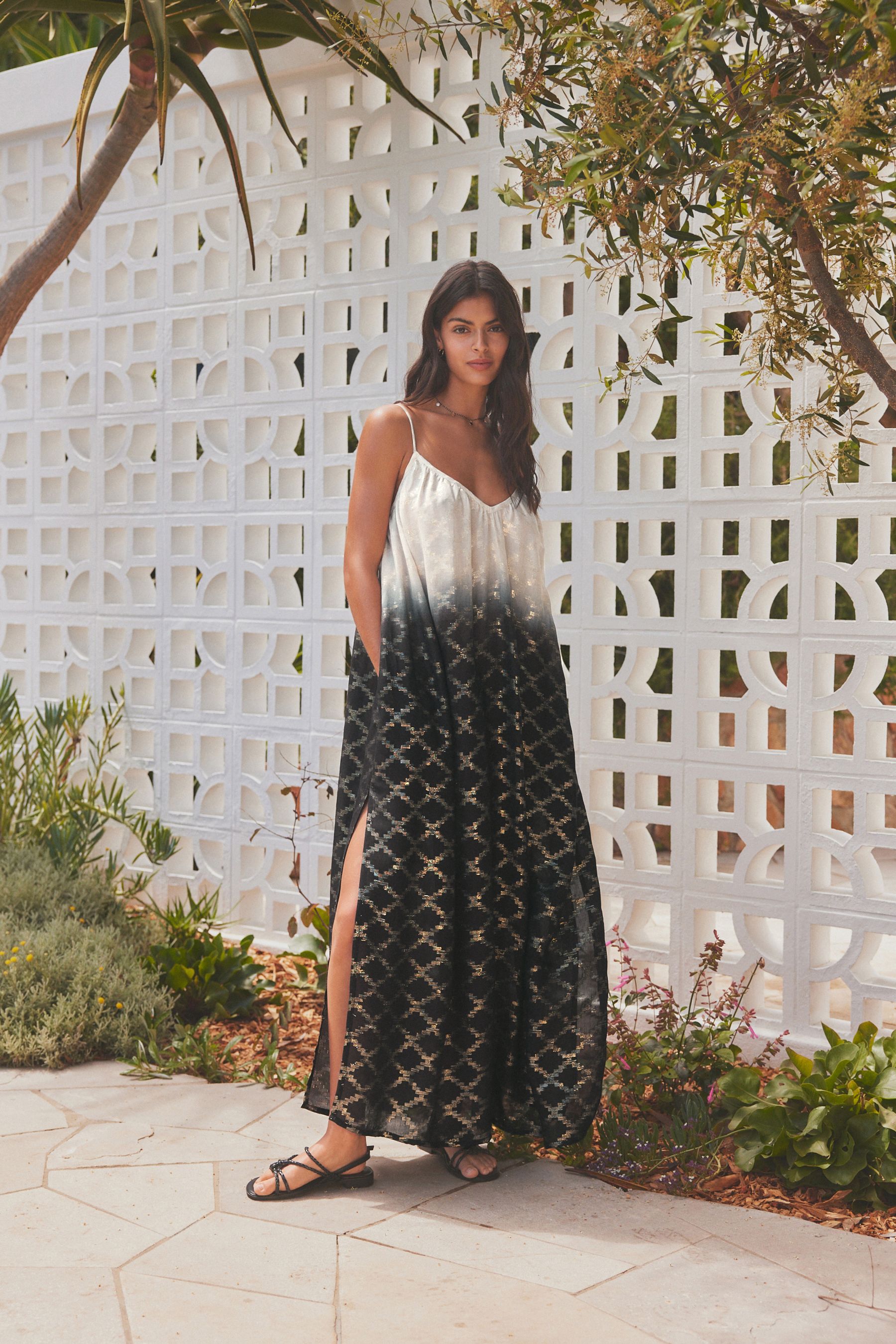 Buy Monochrome Ombre Maxi Volume Summer Dress from the Next UK online shop