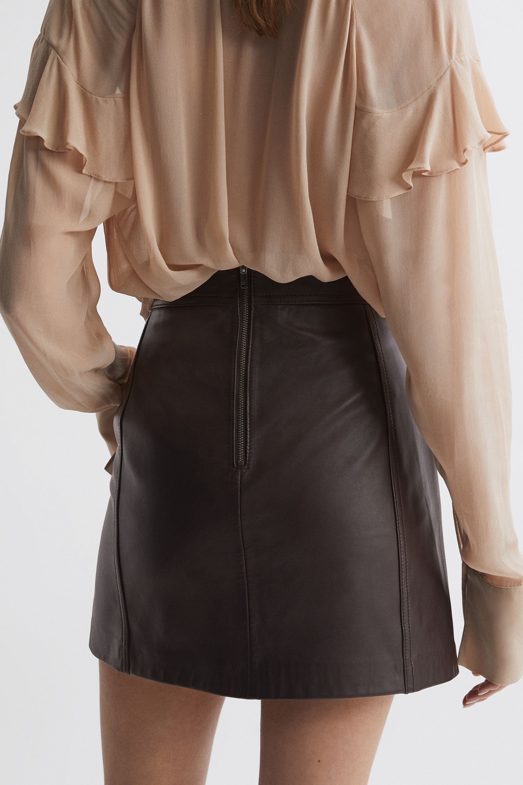 Reiss leather skirt sale top