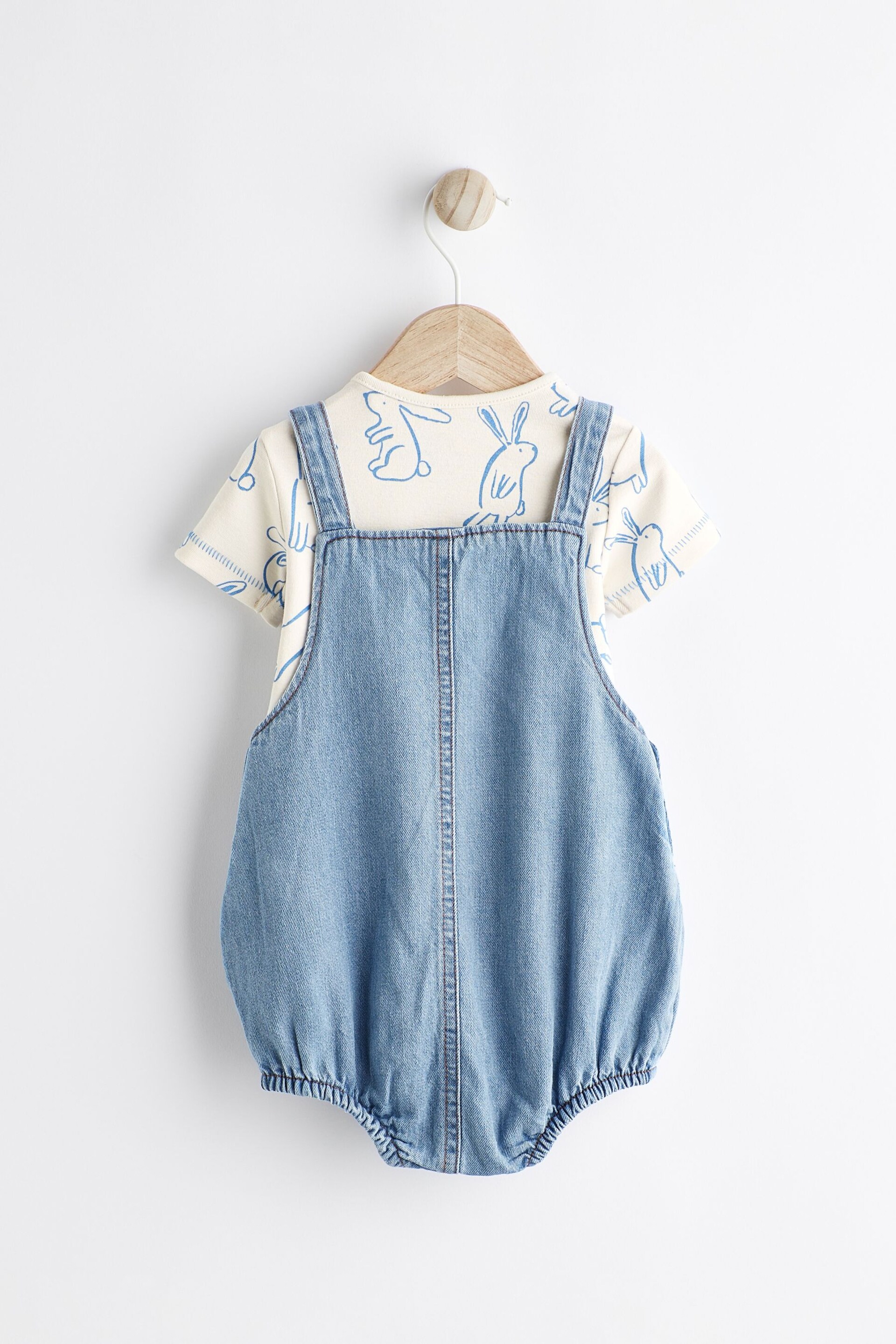 Denim Blue Dungarees And Bodysuit Baby Set (0mths-2yrs) - Image 2 of 8