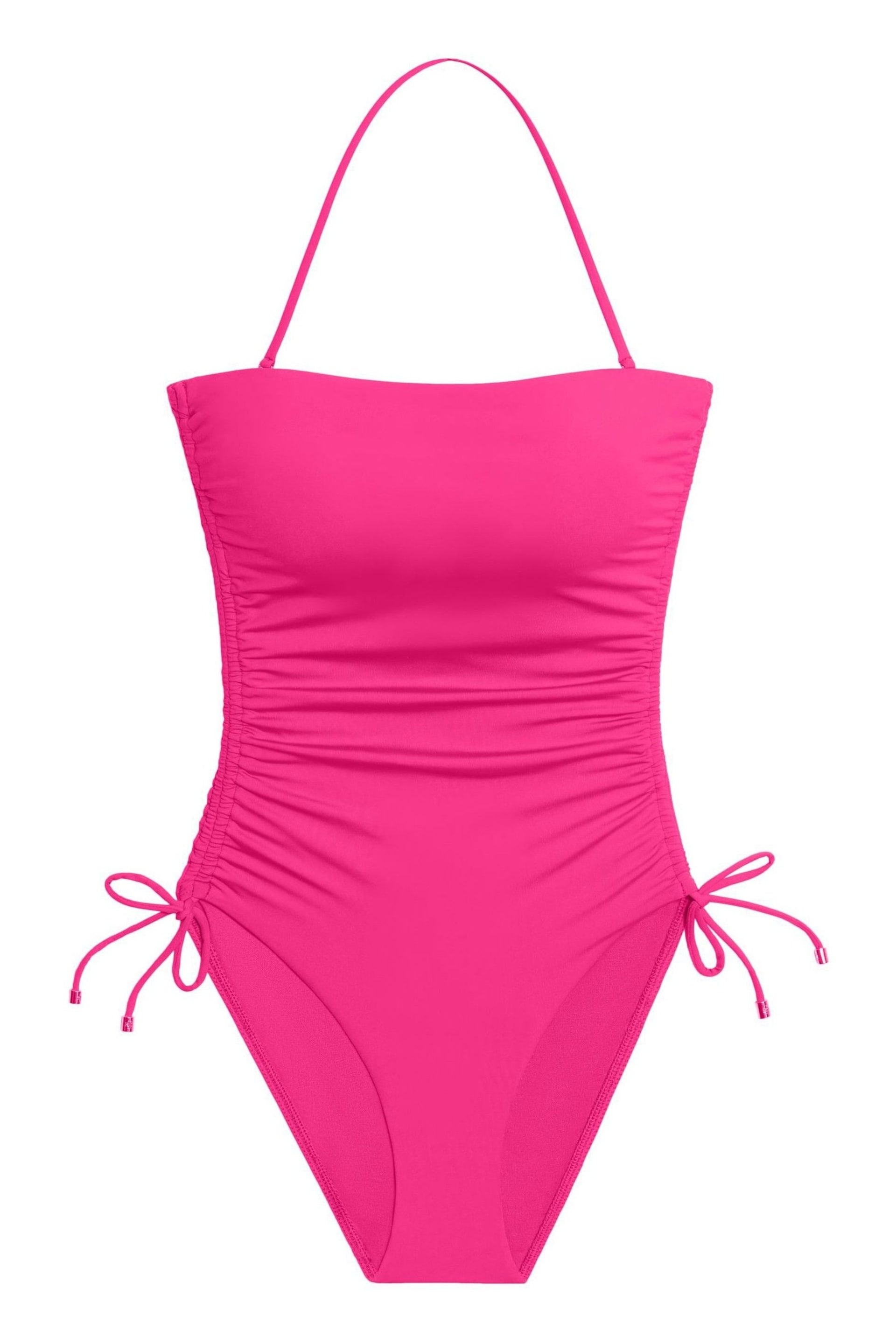 Lauren Ralph Lauren Pink Beach Club Solids Ruched Strapless Swimsuit - Image 5 of 5