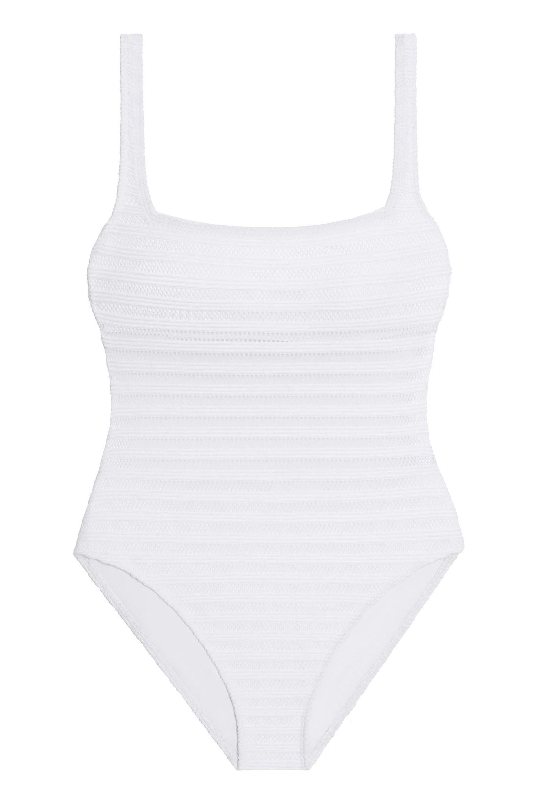 Buy Lauren Ralph Lauren Ottoman Mesh Square Neck White Swimsuit from the Next UK online shop