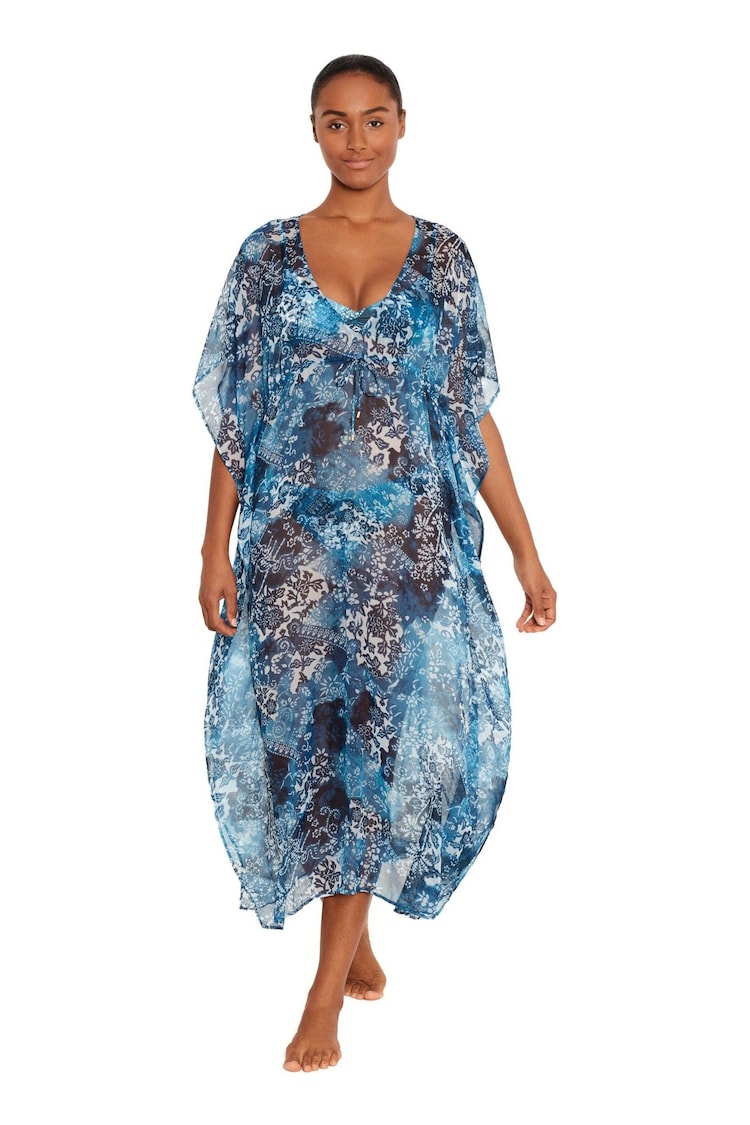 Lauren Ralph Lauren Indigo Patchwork Midi Kaftan - Image 1 of 4