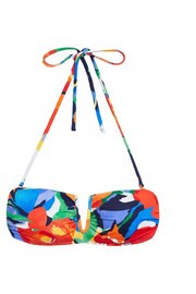 Lauren Ralph Lauren Blue Bold Abstract Floral V Wire Bandeau Bikini Top - Image 4 of 4