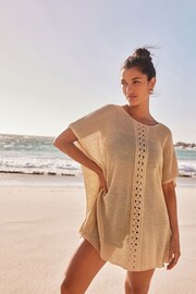 Gold Sparkle Overhead Knitted Cover-Up - Image 1 of 7