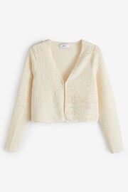 Ecru Long Sleeve Textured Cardigan - Image 6 of 7