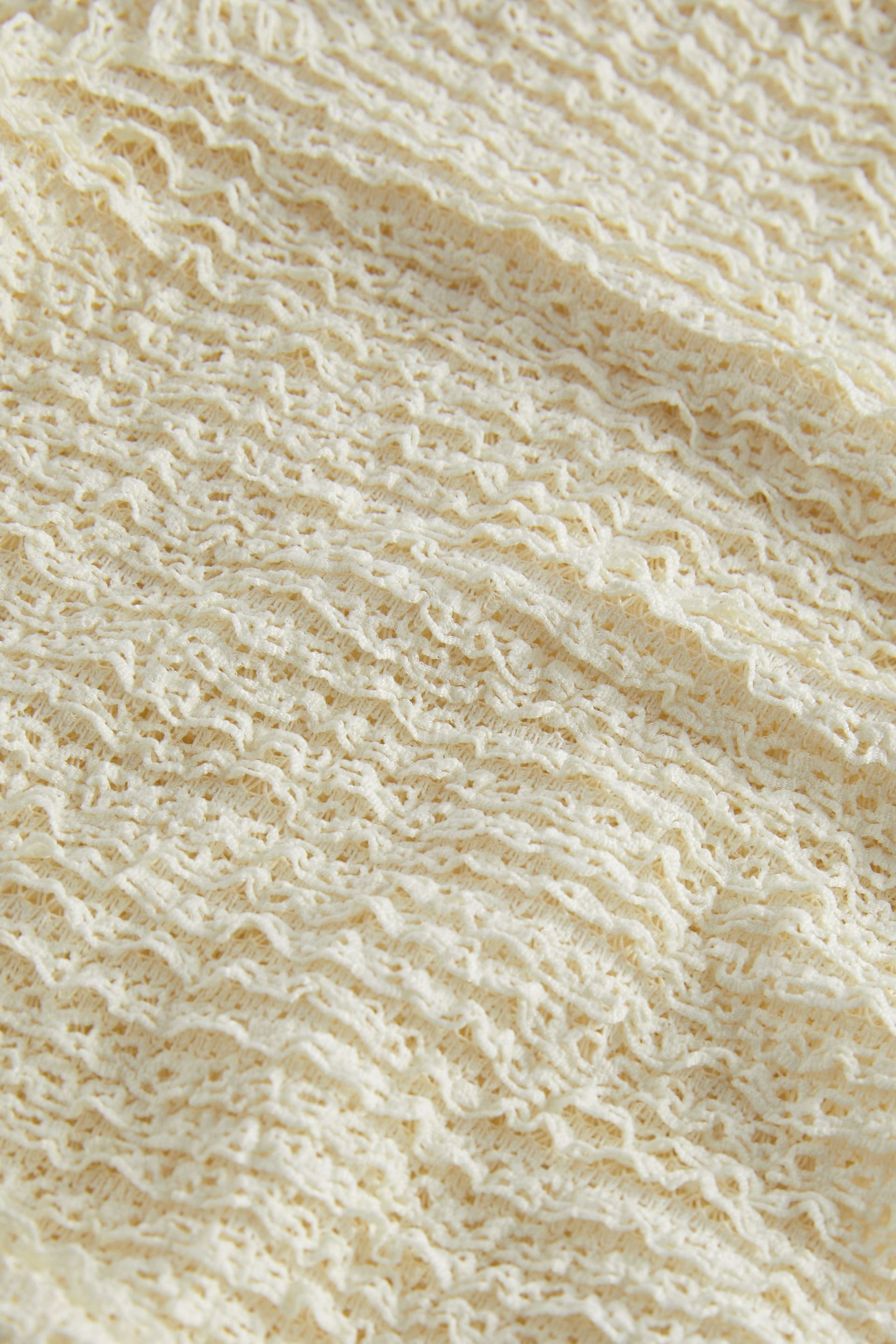 Ecru Long Sleeve Textured Cardigan - Image 7 of 7