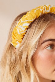 Yellow Floral Structured Ruched Headband - Image 2 of 3