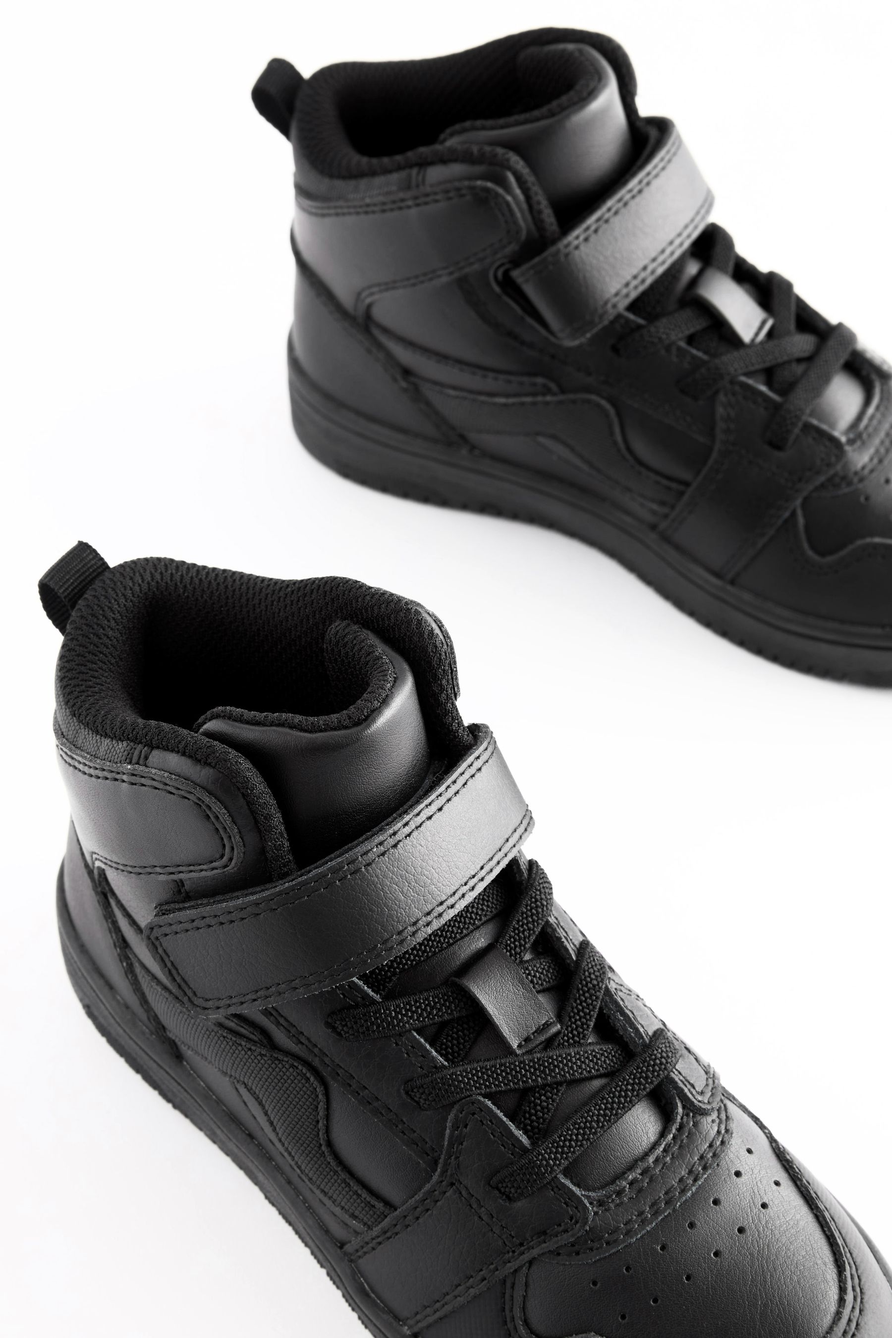 Black trainer shoes for school hot sale