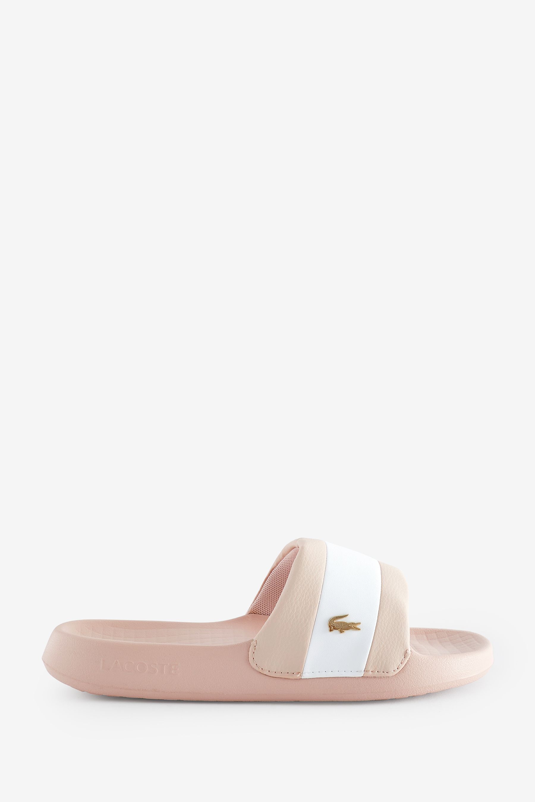 Pink lacoste slides clearance