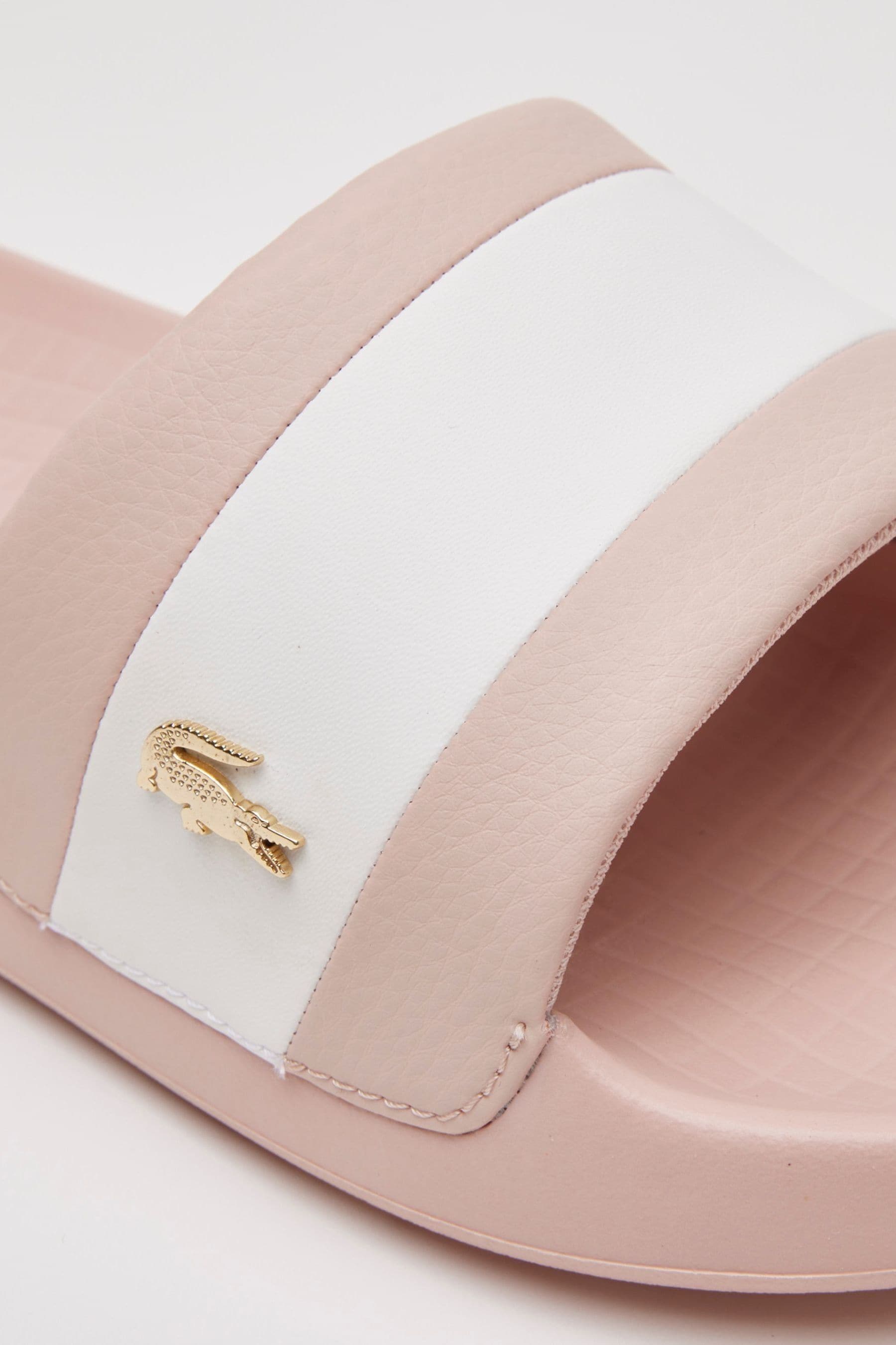 Buy Lacoste Pink Logo Stripe Sliders from the Next UK online shop