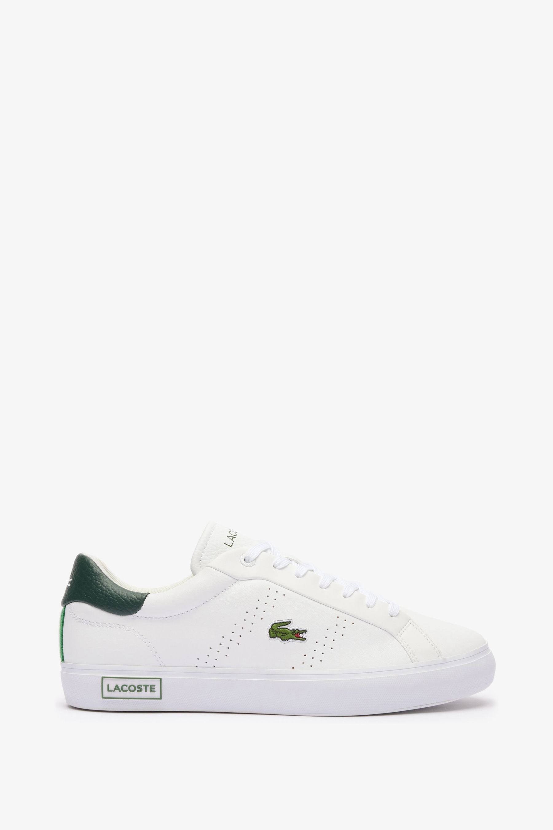 Lacoste grey leather trainers discount
