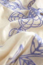 Cream & Blue Embroidered Long Sleeve Dress - Image 7 of 7