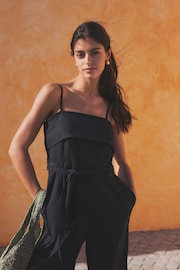 Black Belted Jumpsuit Contains Linen - Image 3 of 6