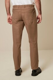 Tan Brown 5 Pocket Smart Textured Chino Trousers - Image 4 of 9