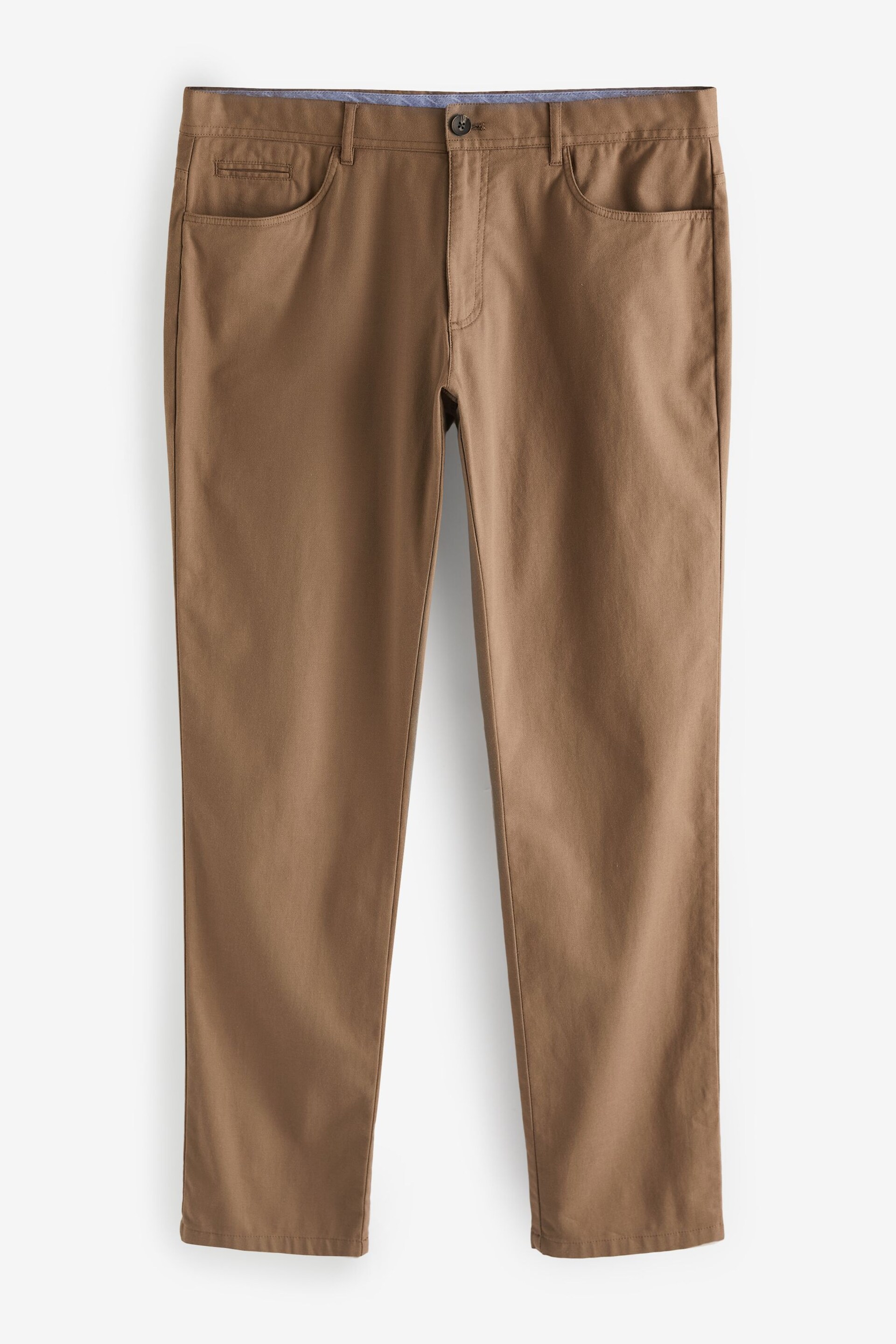 Tan Brown 5 Pocket Smart Textured Chino Trousers - Image 6 of 9