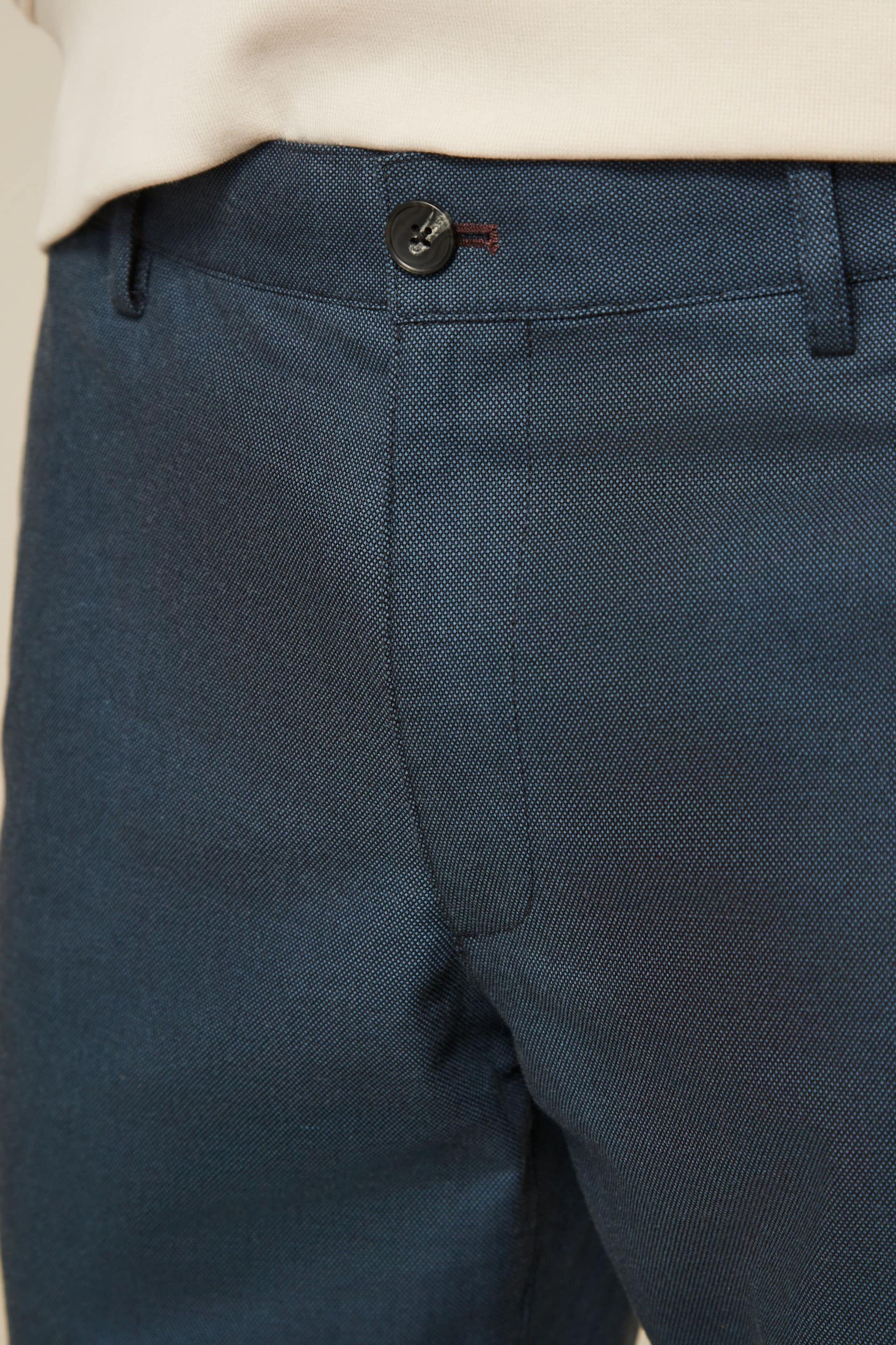 Blue 5 Pocket Smart Textured Chino Trousers - Image 4 of 8