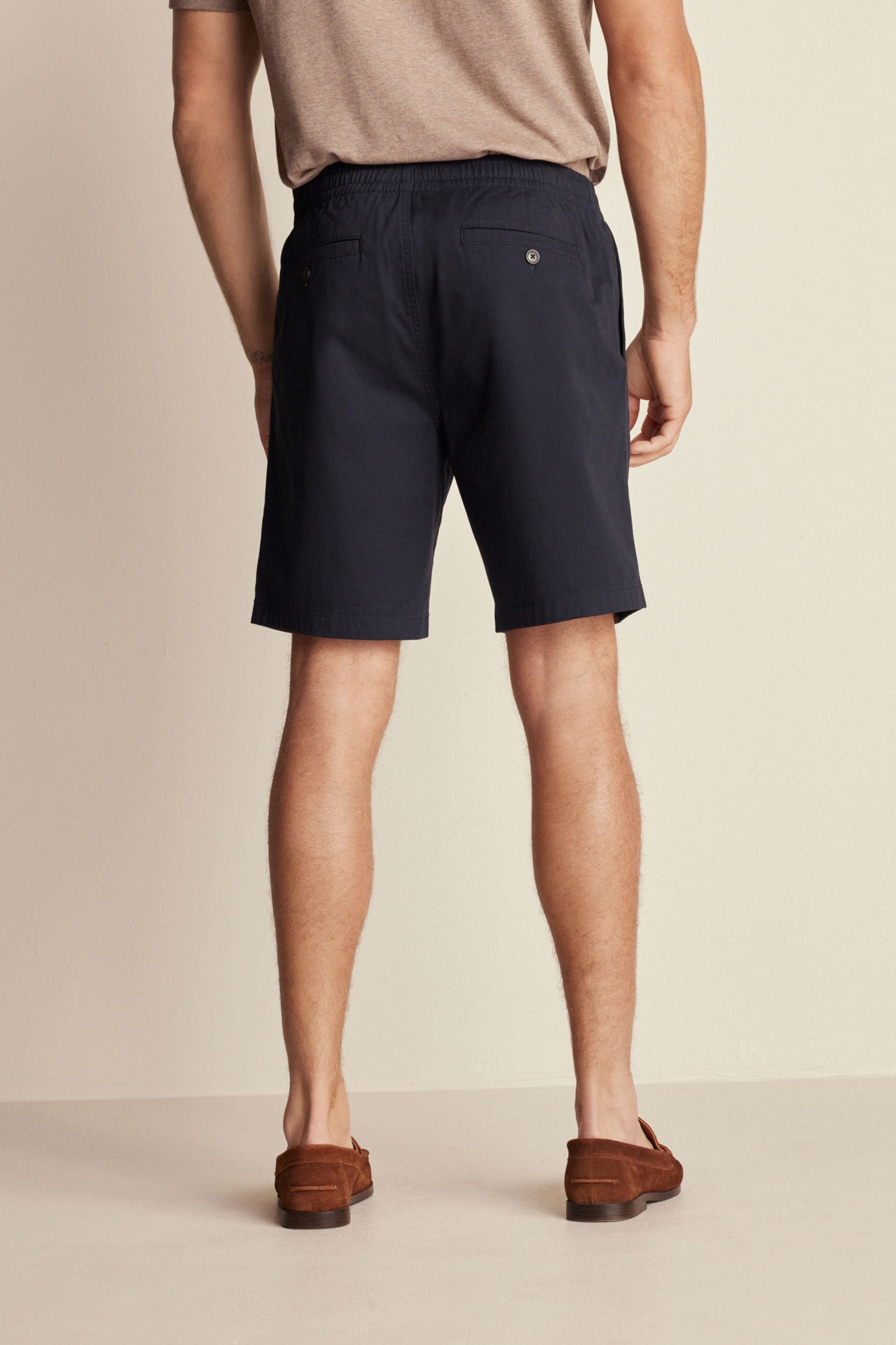 Buy Navy Blue Elasticated Waist Chino Shorts from the Next UK online shop