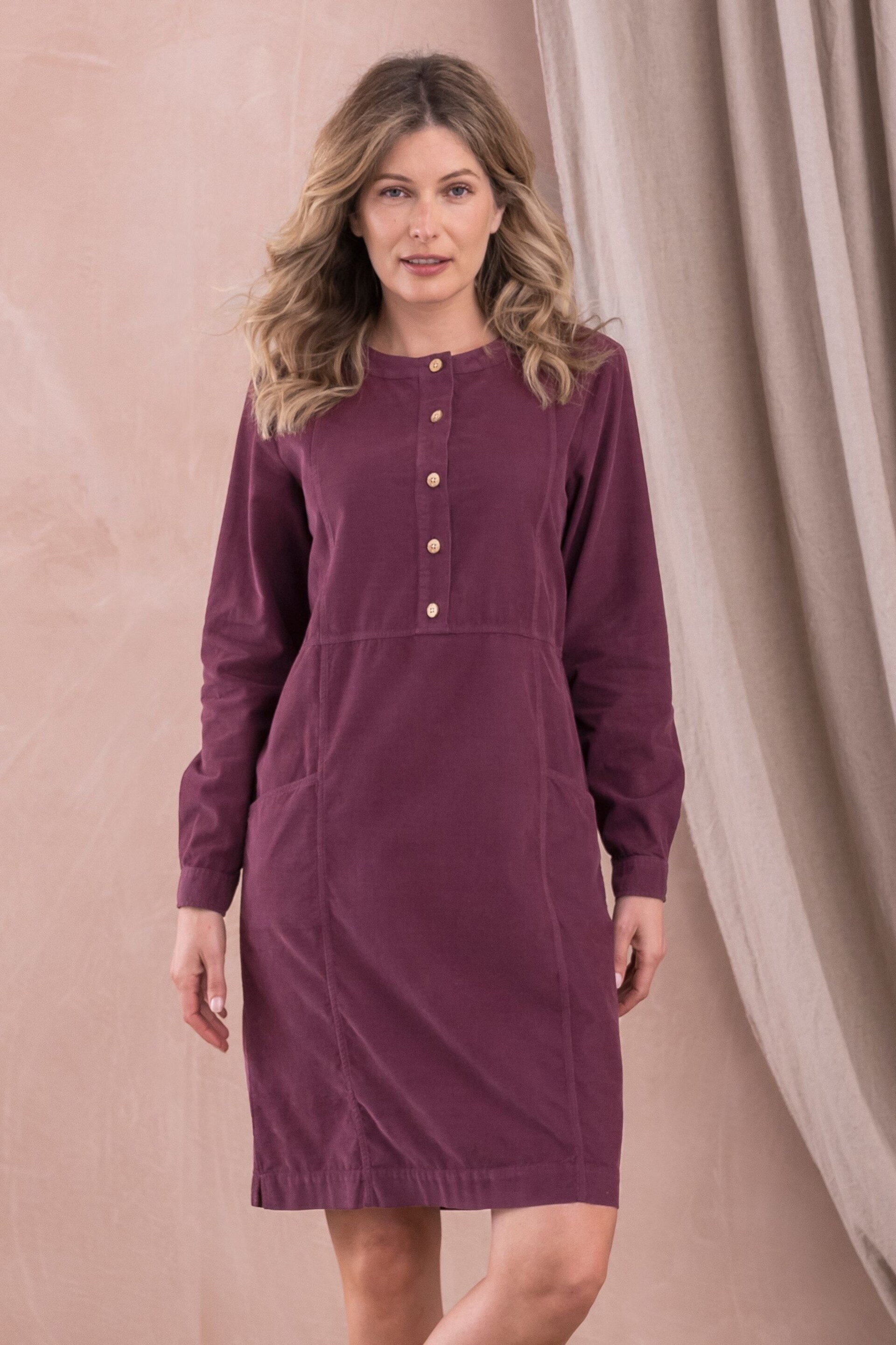 Celtic & Co. Baby Purple Cord Knee Length Dress - Image 1 of 5