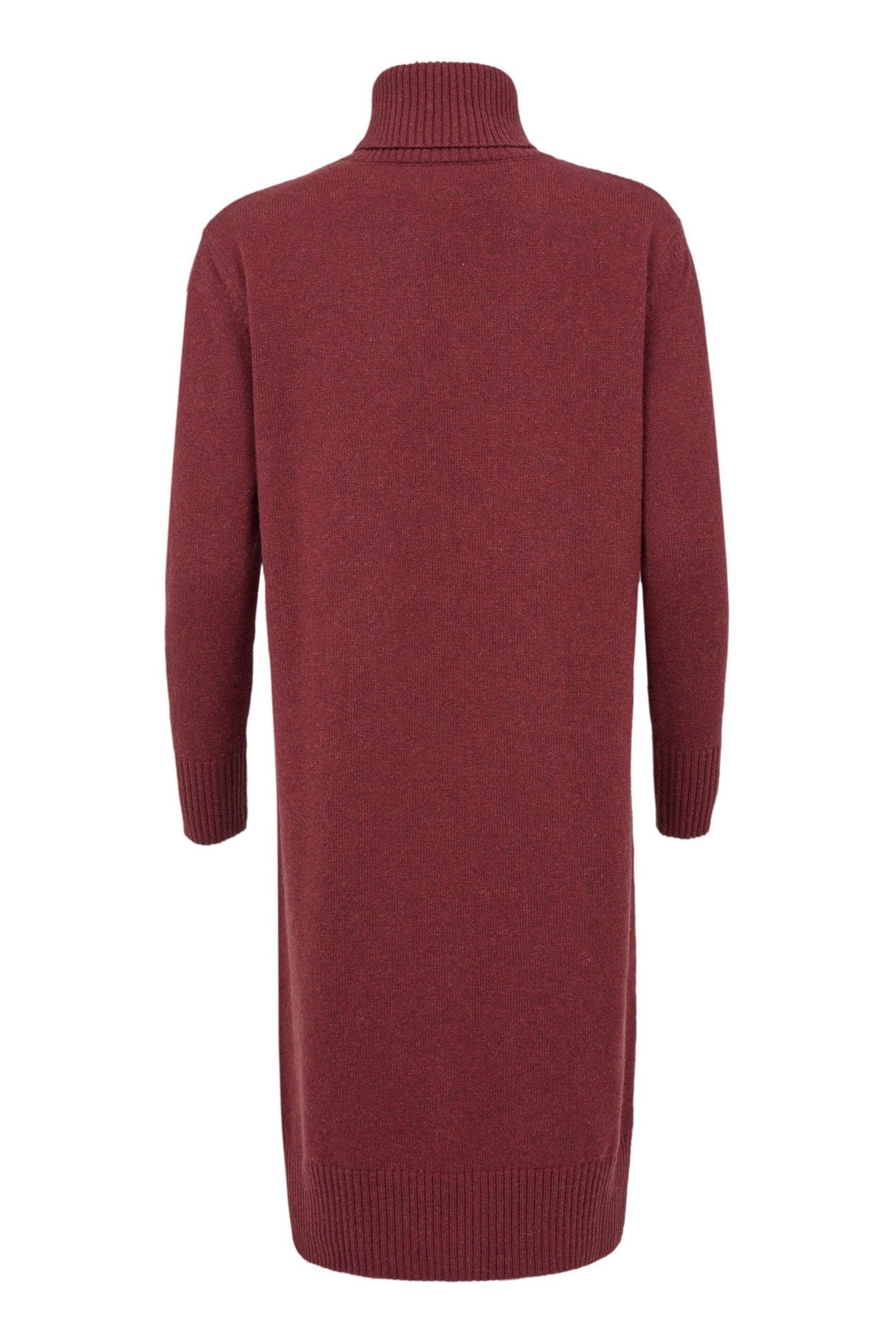 Celtic & Co. Lambswool Roll Neck Brown Dress - Image 6 of 10