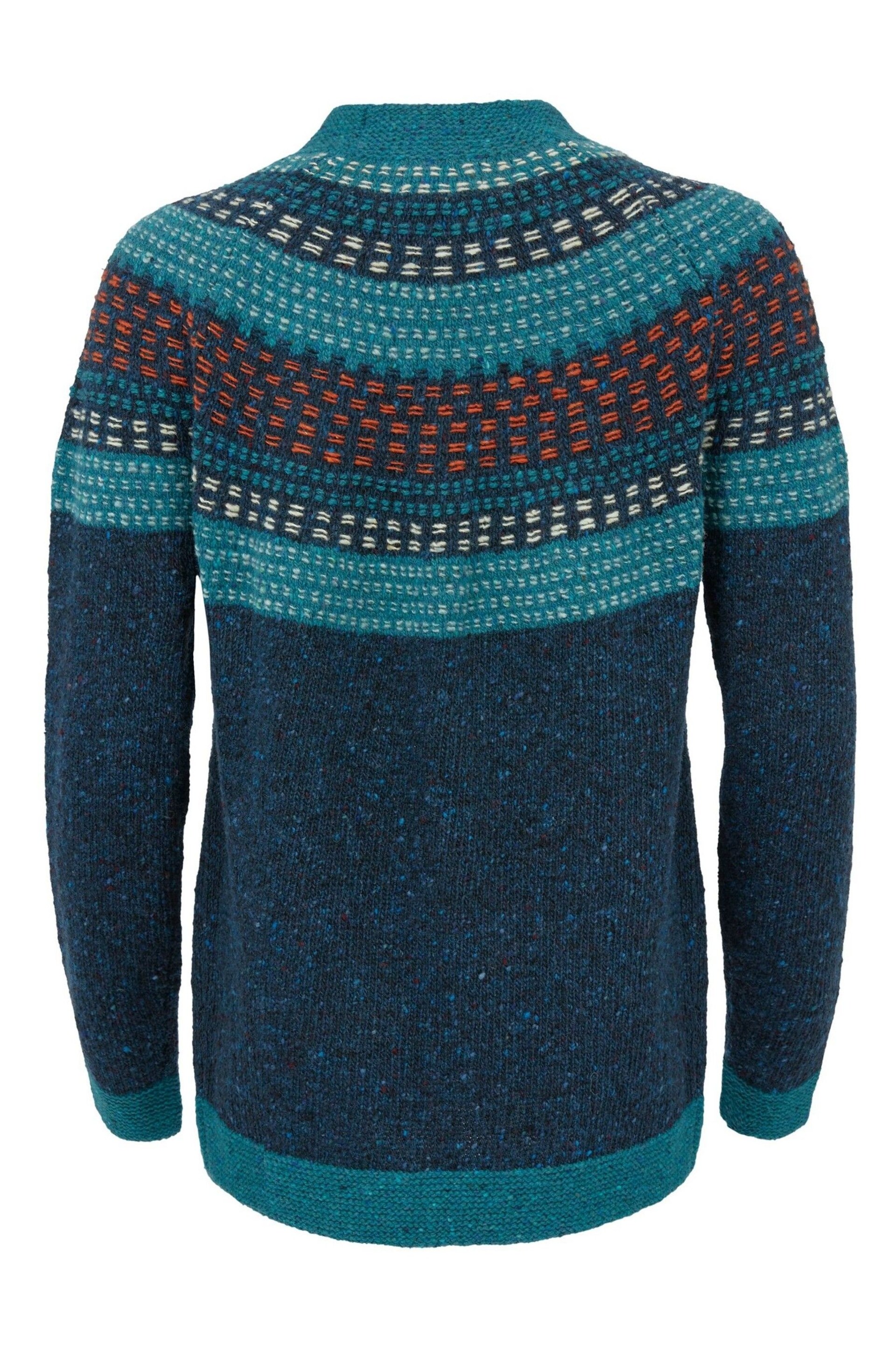 Celtic & Co. Blue Float Stitch Yoke Donegal Jumper - Image 5 of 8