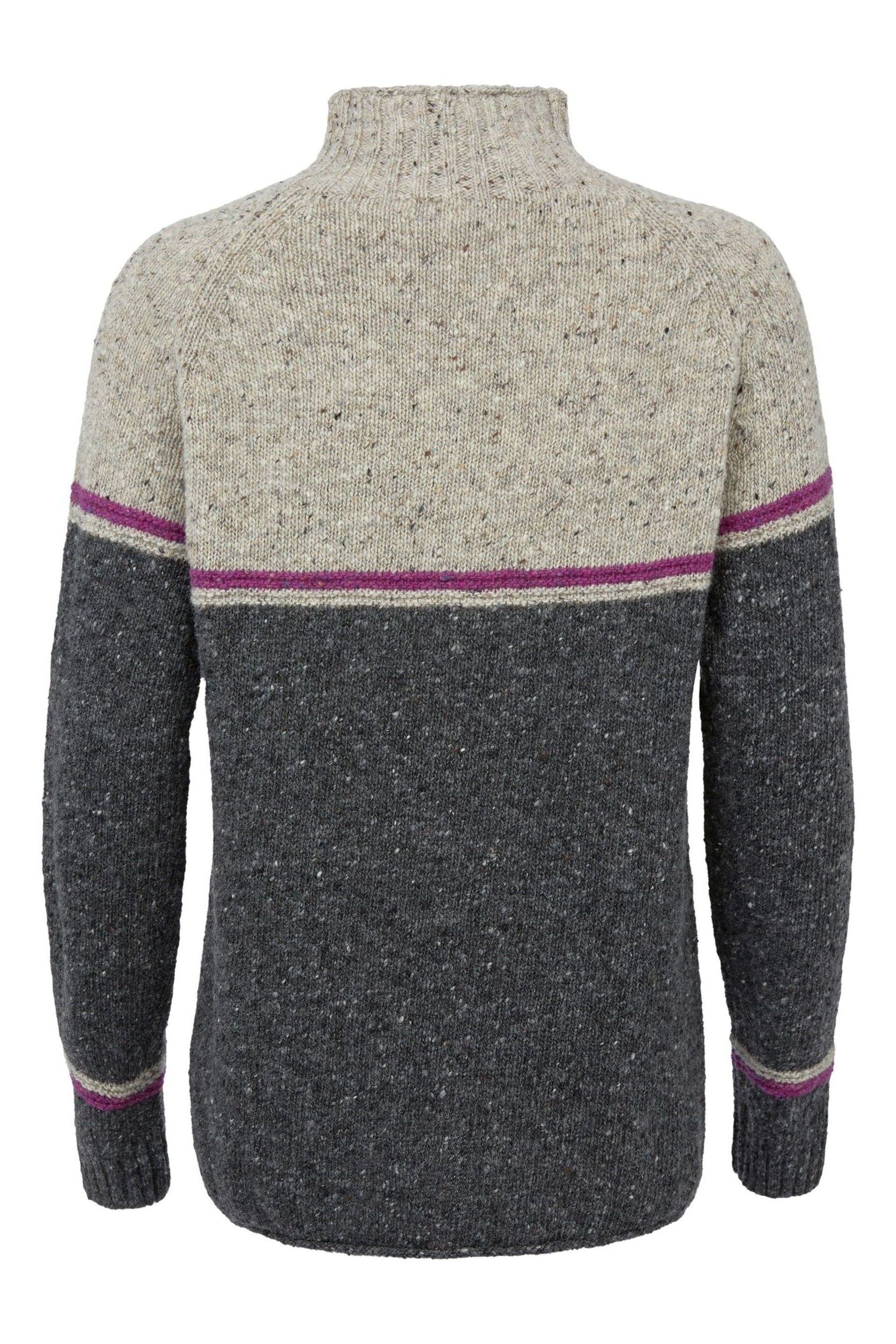 Celtic & Co. Grey Flecked Funnel Neck Jumper - Image 4 of 8