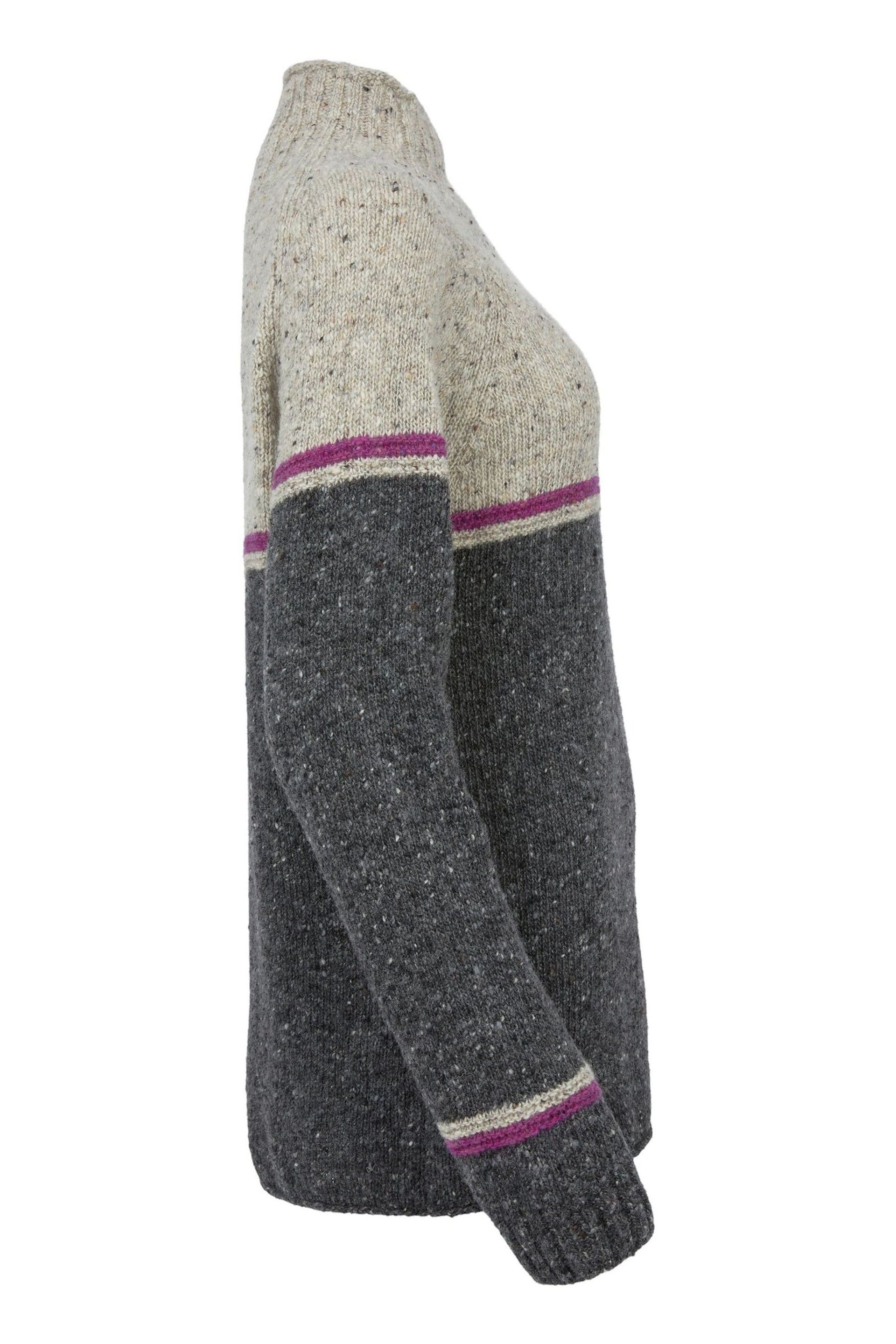 Celtic & Co. Grey Flecked Funnel Neck Jumper - Image 5 of 8