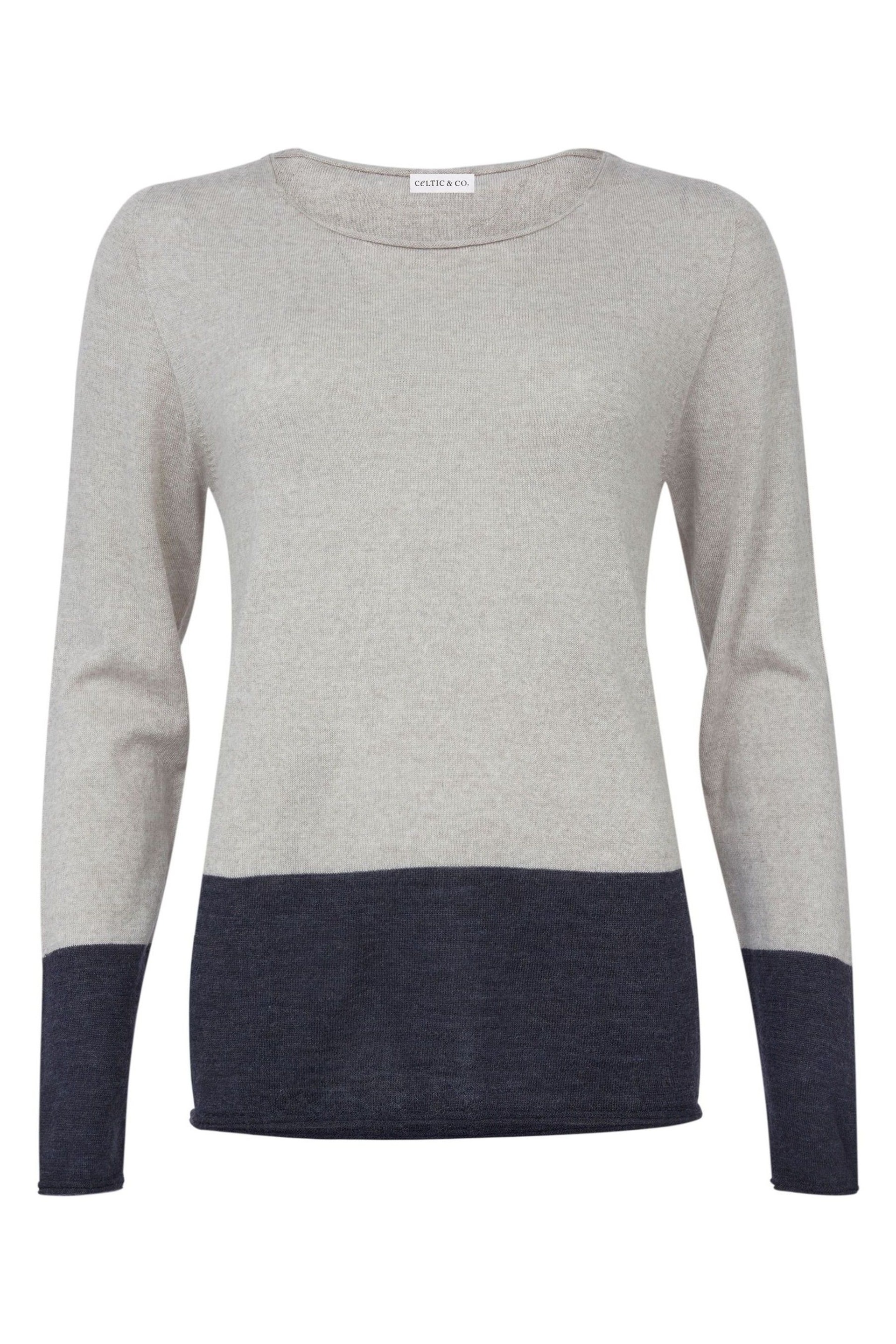 Celtic & Co. Grey Fine Knit Merino Crew Neck Jumper - Image 2 of 4