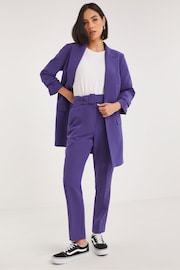 Simply Be Purple Ruched Sleeve Blazer - Image 3 of 5