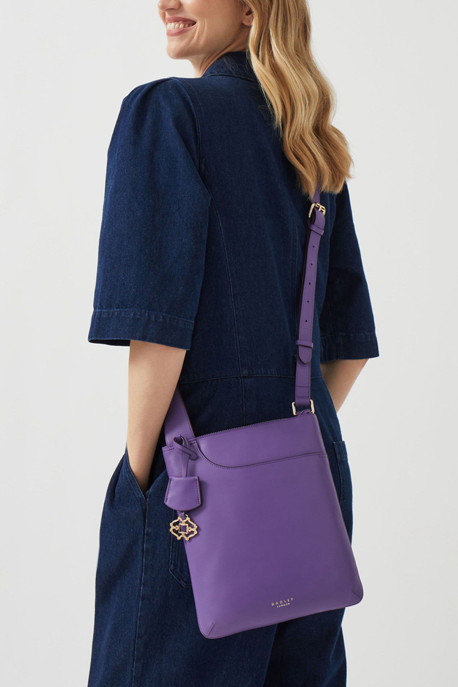 Buy Radley London Purple Anniversary Camden Collection Pockets Icon Medium Zip Top Cross Body Bag from the Next UK online shop