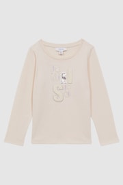 Reiss Pink Tora Senior Embellished Cotton T-Shirt - Image 2 of 6