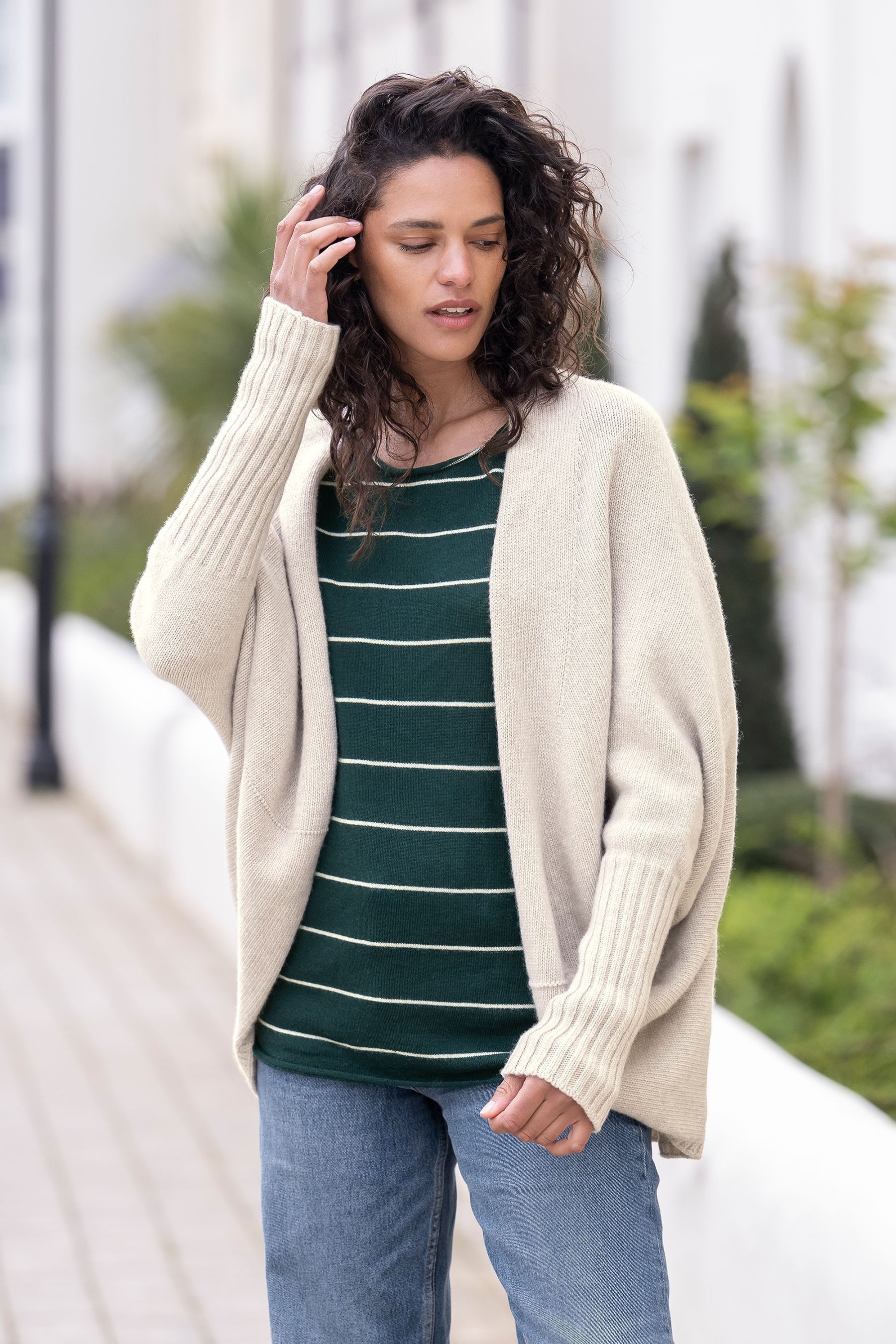 Buy Celtic Co. Natural Supersoft Cocoon Cardigan from Next Luxembourg
