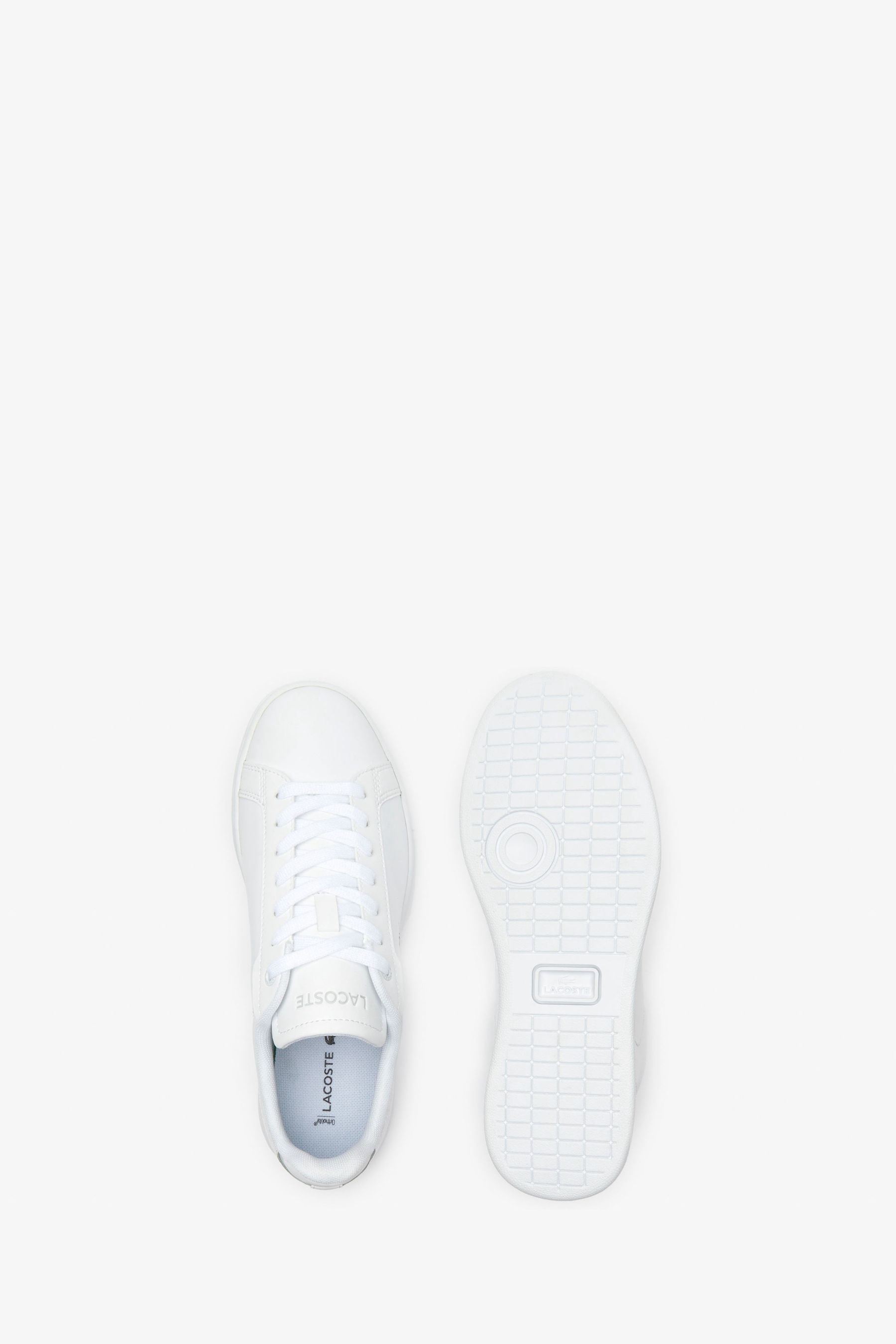 Lacoste ladies white leather trainers shop