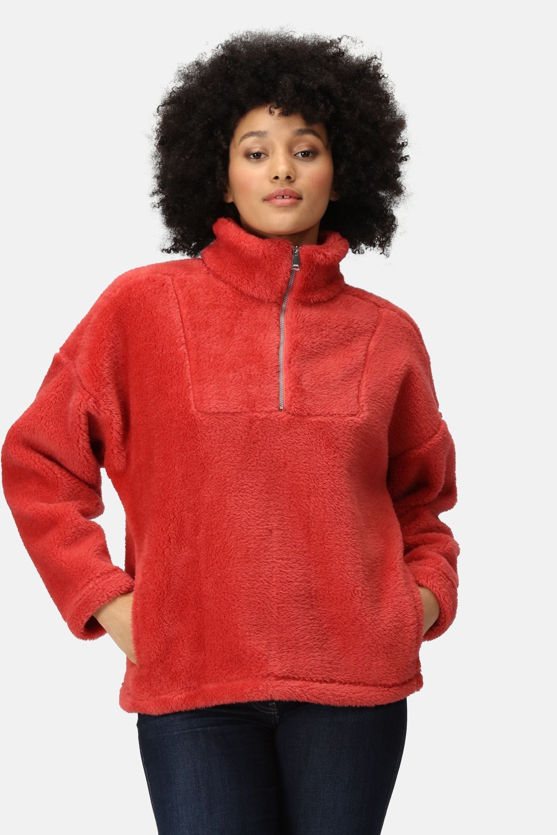 Buy Regatta Red Zeeke Half Zip Fluffy Teddy Fleece from Next Luxembourg