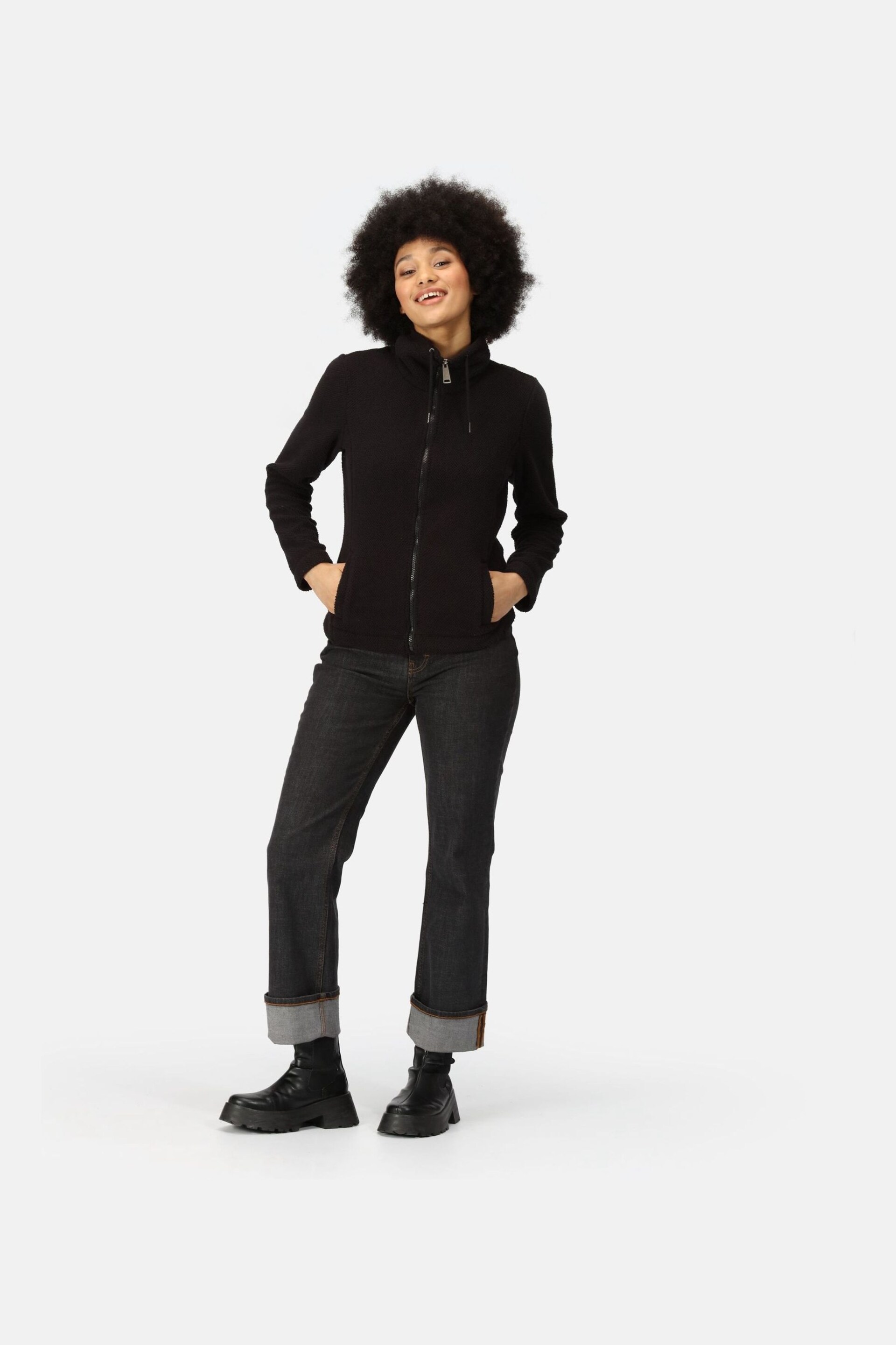 Regatta Black Kizmit Full Zip Borg Fleece - Image 3 of 9