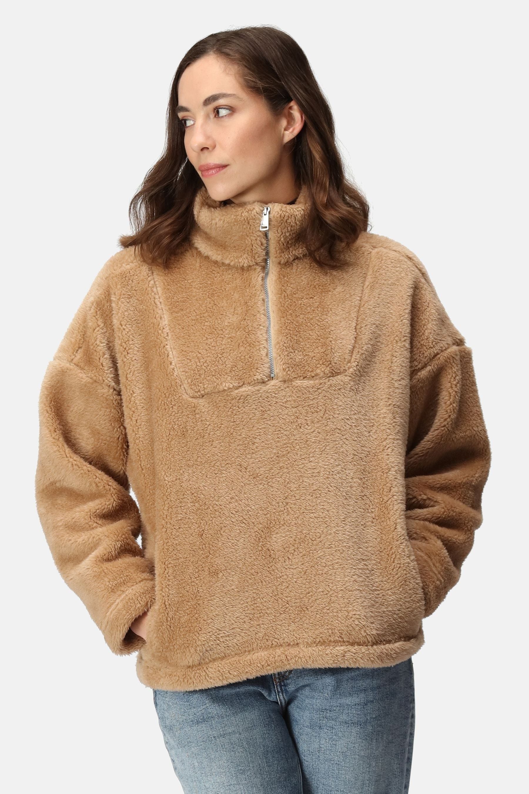 Buy Regatta Natural Zeeke Half Zip Fluffy Teddy Fleece from Next Ireland