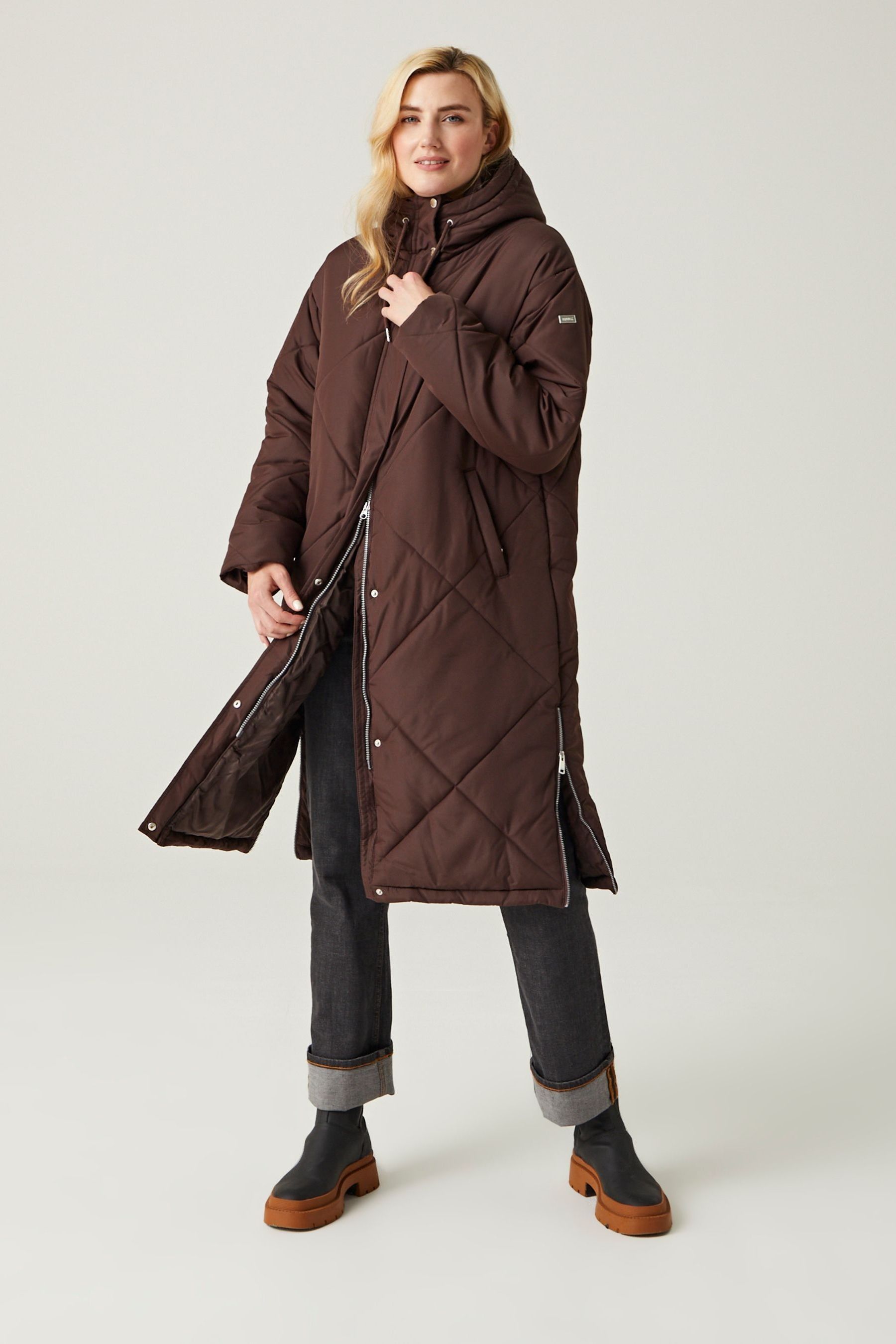 Buy Regatta Brown Cambrie Longline Padded Thermal Jacket from Next Oman
