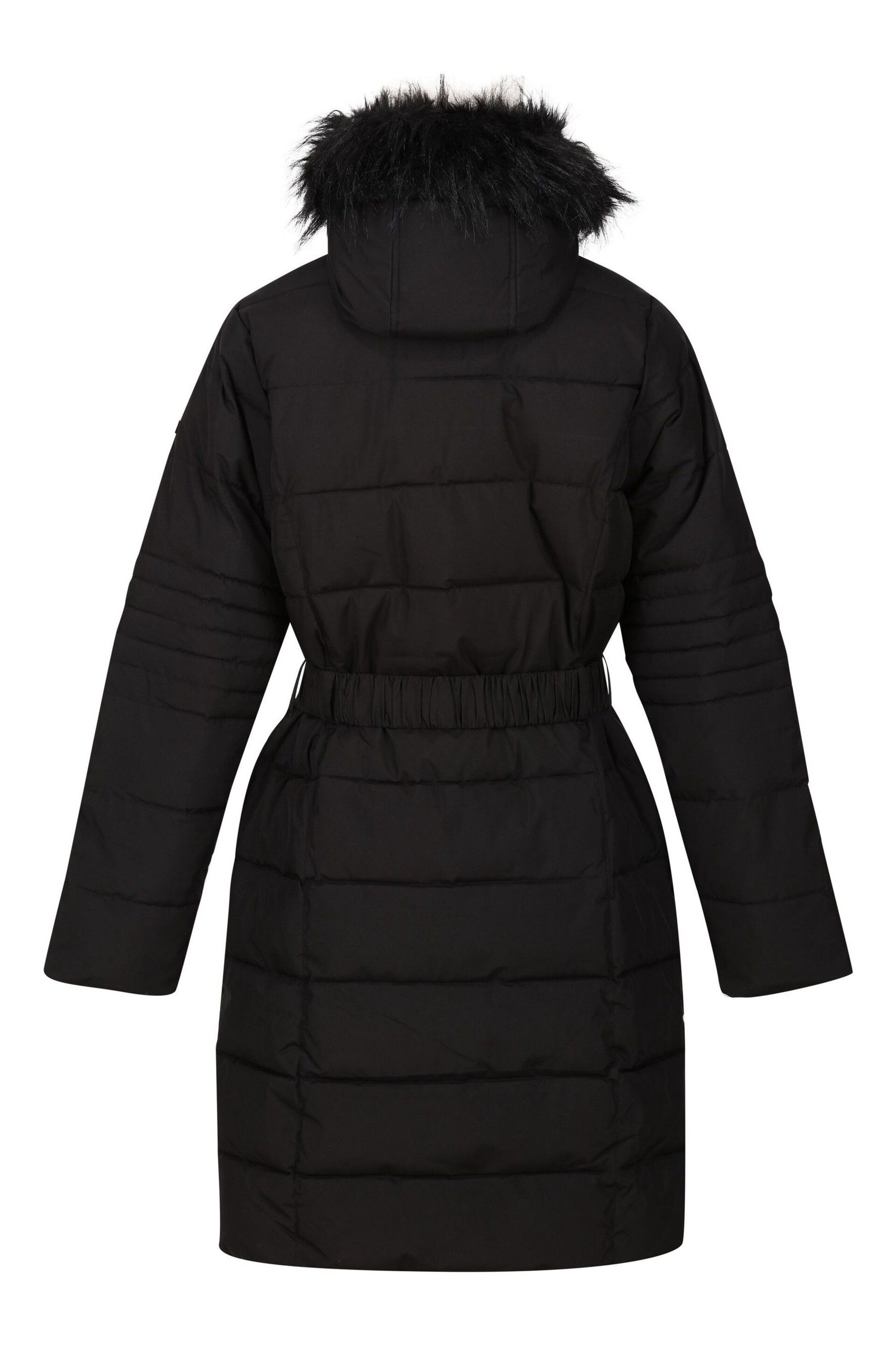 Regatta Black Decima Belted Padded Thermal Jacket - Image 7 of 9