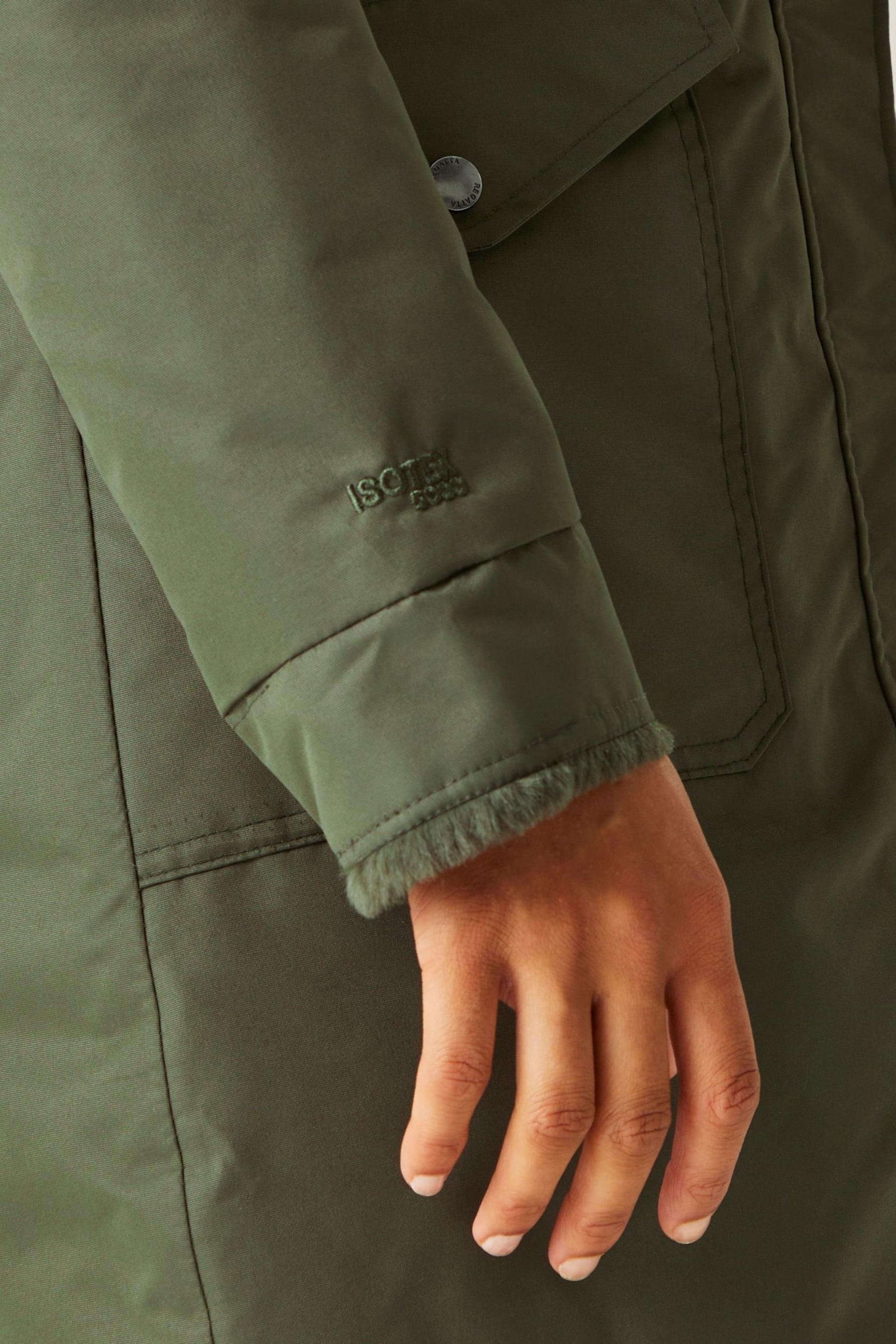 Regatta Green Romine Longline Waterproof Insulated Thermal Jacket - Image 5 of 9