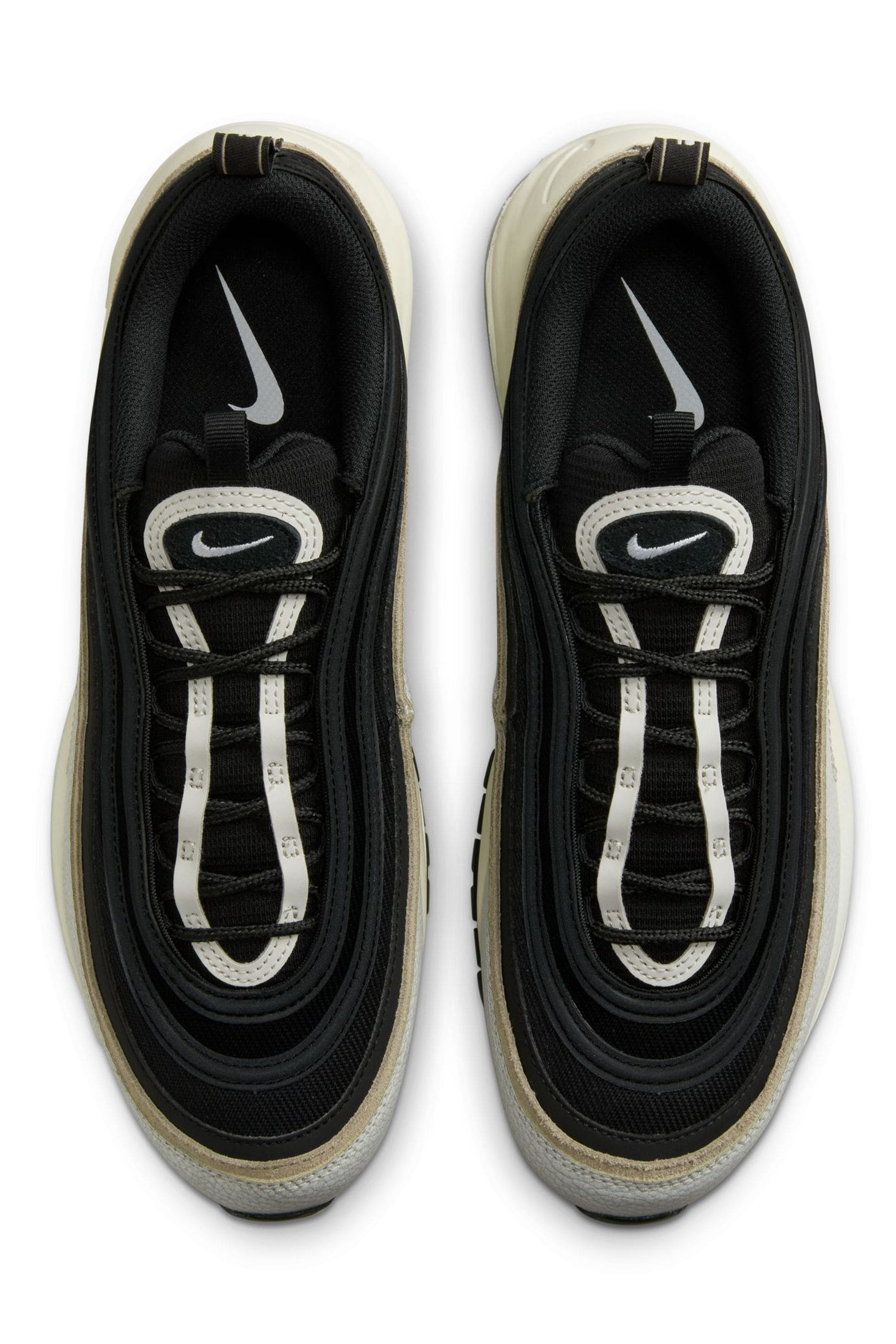 Nike air max 97 premium sneakers in black cracked leather cheap