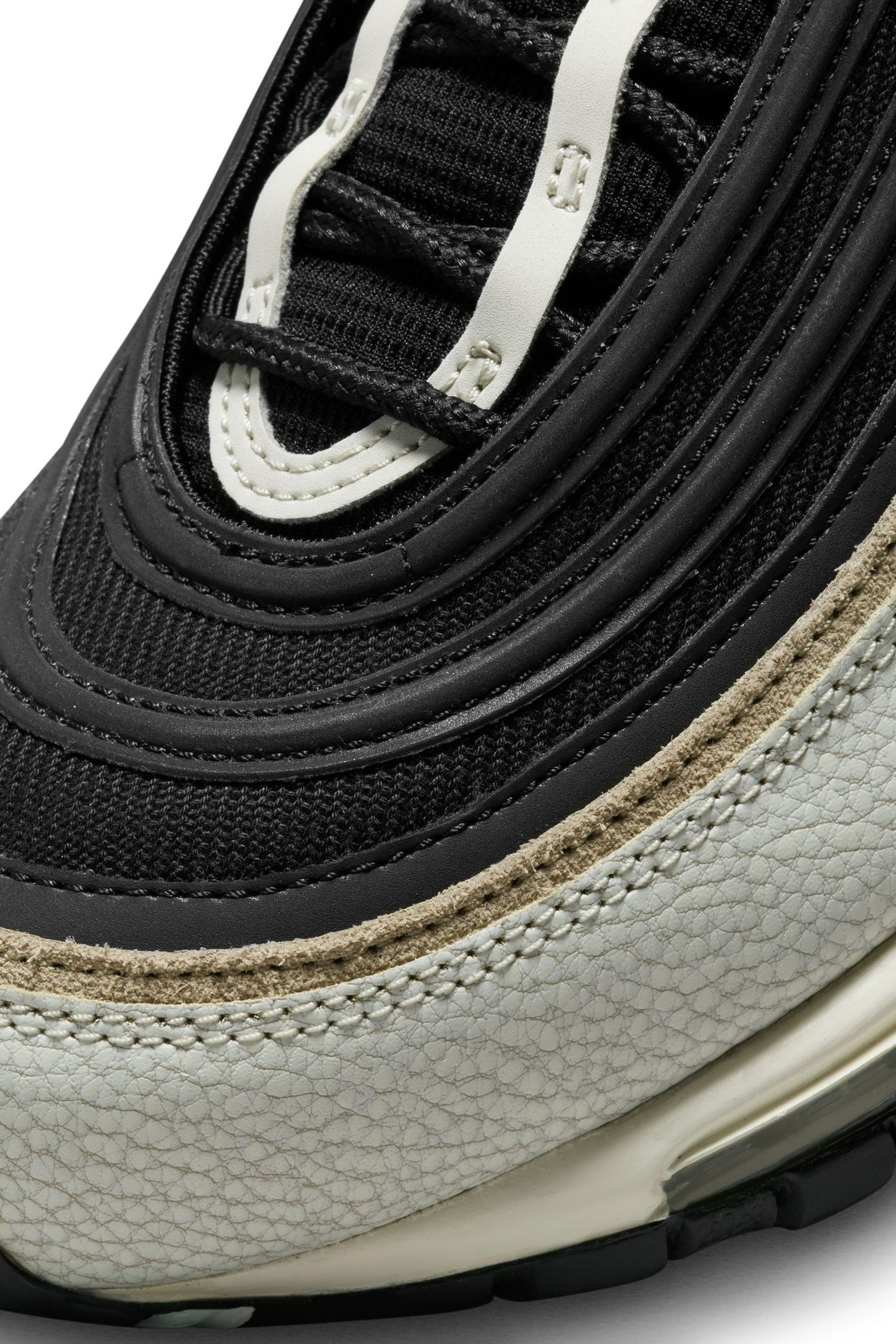 Nike air max 97 premium sneakers in black cracked leather online