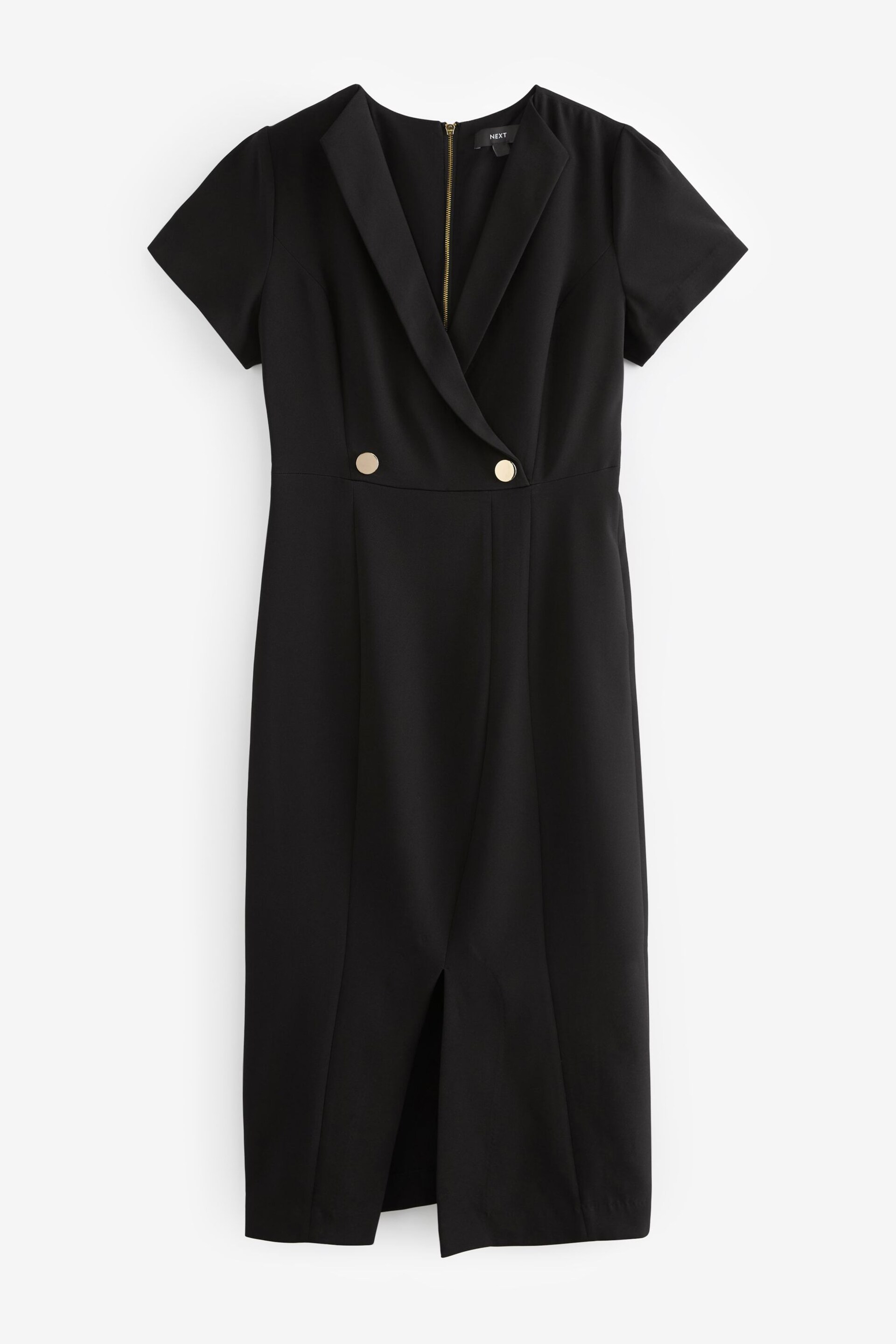 Black Tailored Crepe Midi Dress - Image 5 of 5