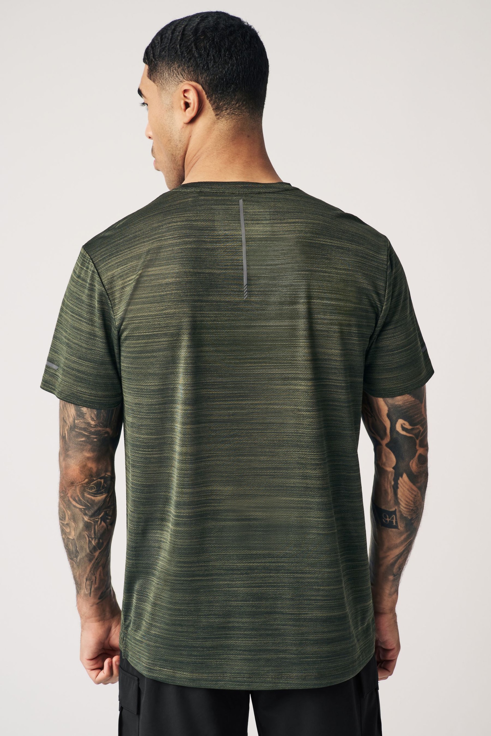 Khaki Green Active Mesh Training T-Shirt - Image 4 of 11