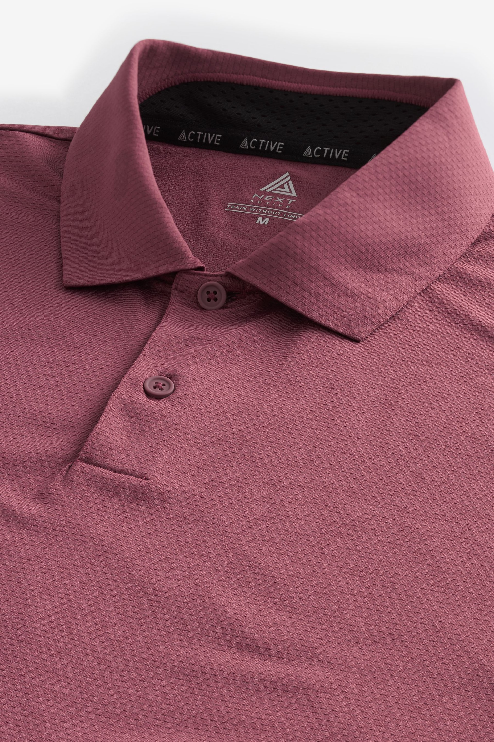 Pink Textured Golf Polo Shirt - Image 8 of 9