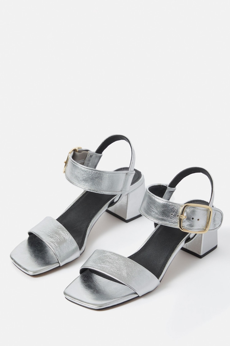 Jigsaw Silver Maybell Metallic Heeled Sandals - Image 2 of 7