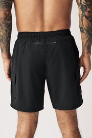Black Shorts Active Gym Sports Shorts - Image 4 of 10