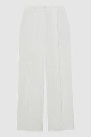 Reiss White Lillie Mid Rise Wide Leg Trousers - Image 2 of 5