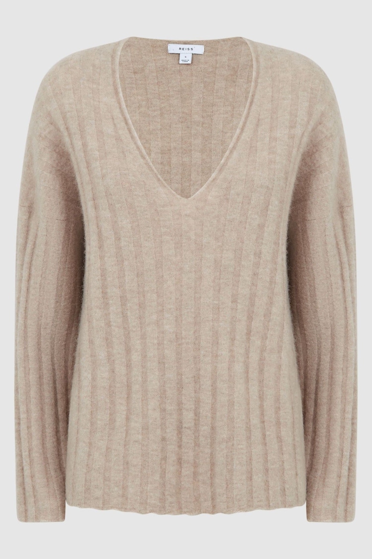 Reiss Nude Margot Ribbed Jumper - Image 2 of 5