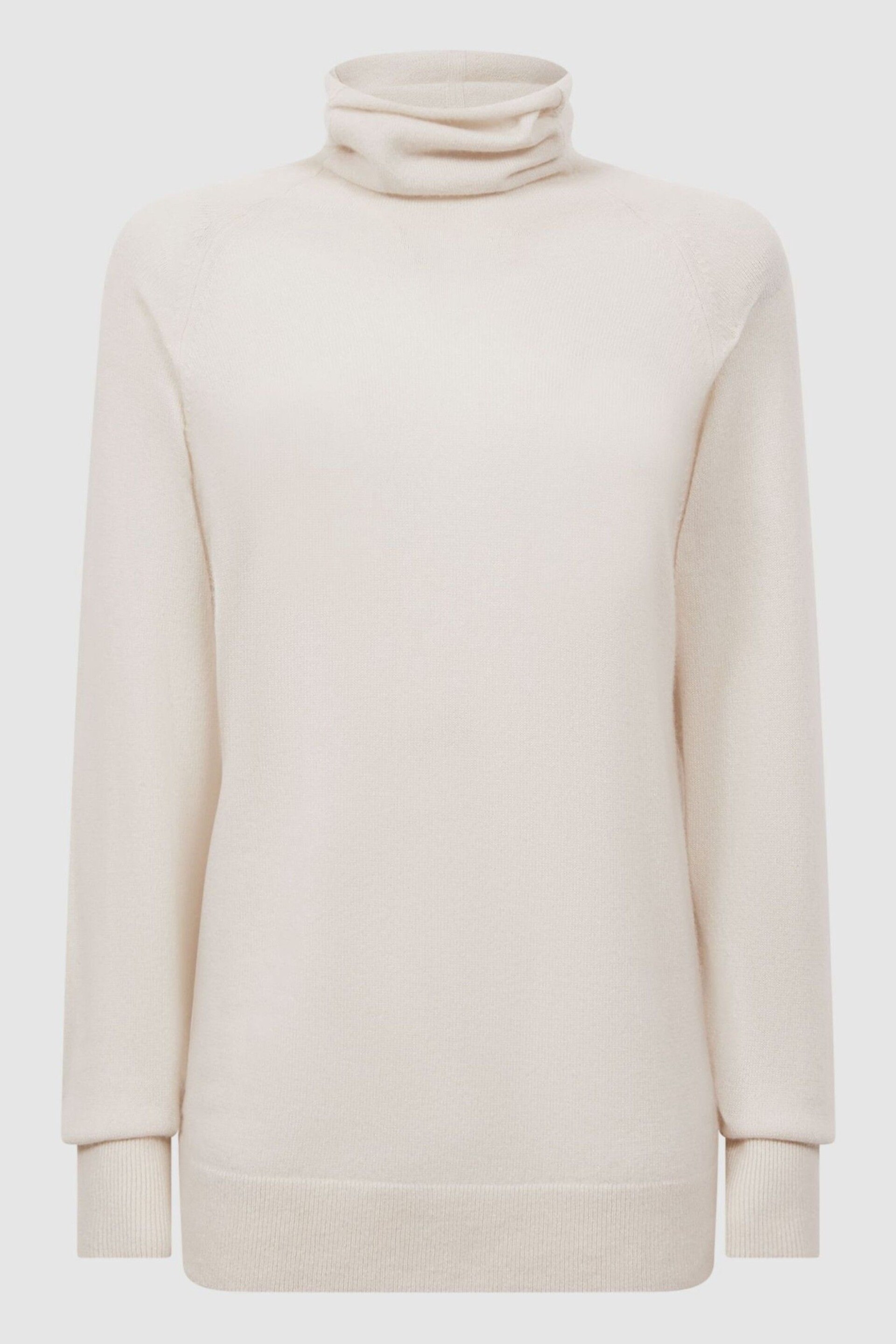 Reiss Cream Florence Relaxed Cashmere Roll Neck Top - Image 2 of 7