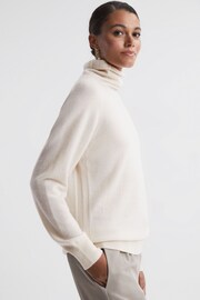 Reiss Cream Florence Relaxed Cashmere Roll Neck Top - Image 4 of 7